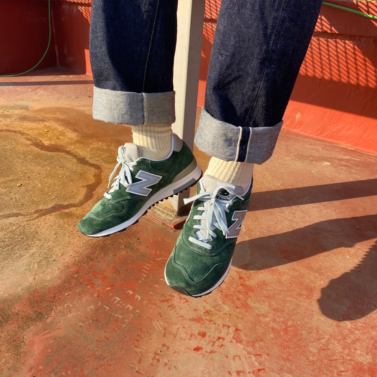New Balance 1400 Made in USA Mountain Green 착용 스타일