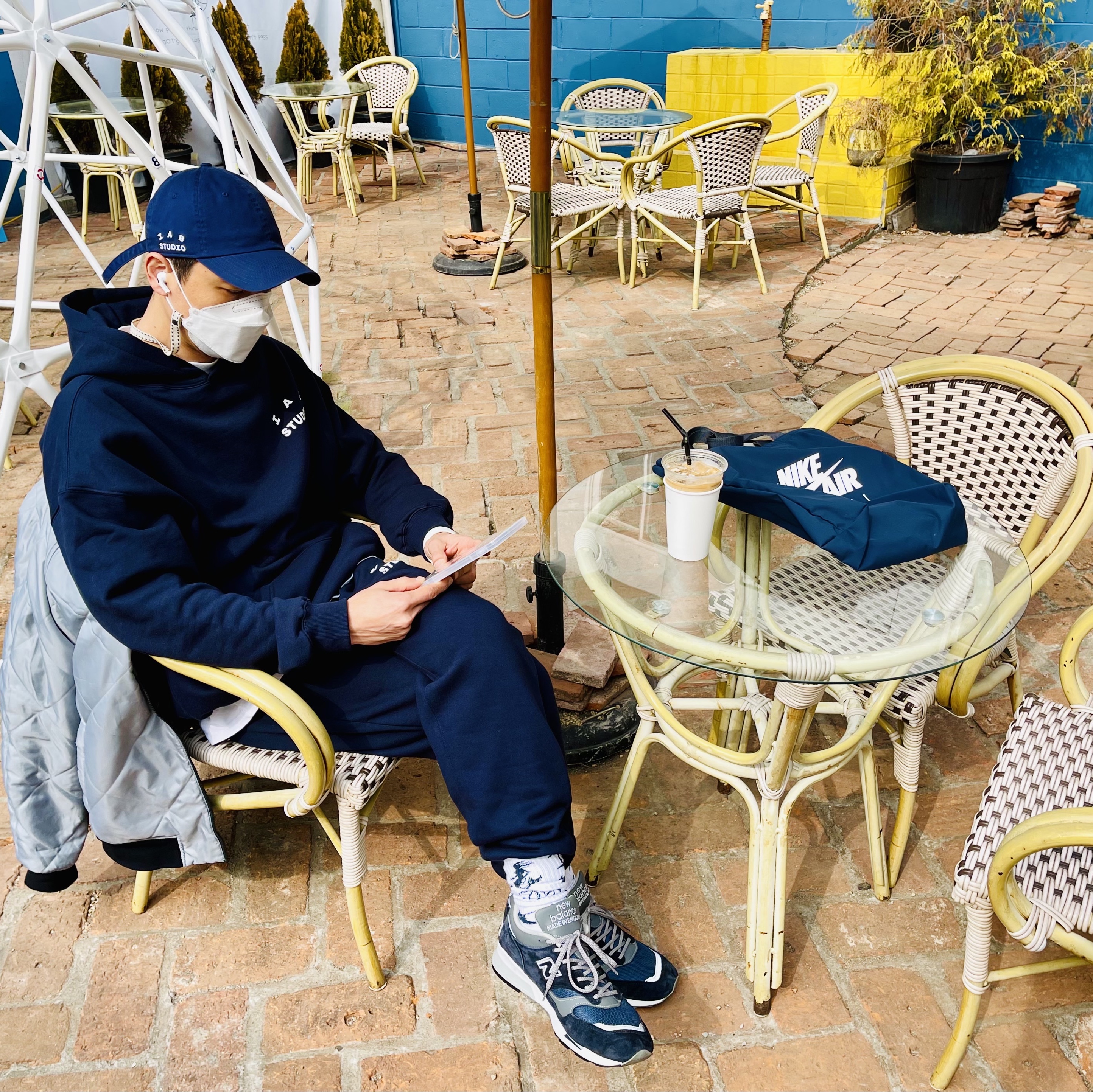 IAB Studio Hoodie Navy - 21SS, IAB Studio Sweatpants Navy - 21SS 착용 스타일 - 2