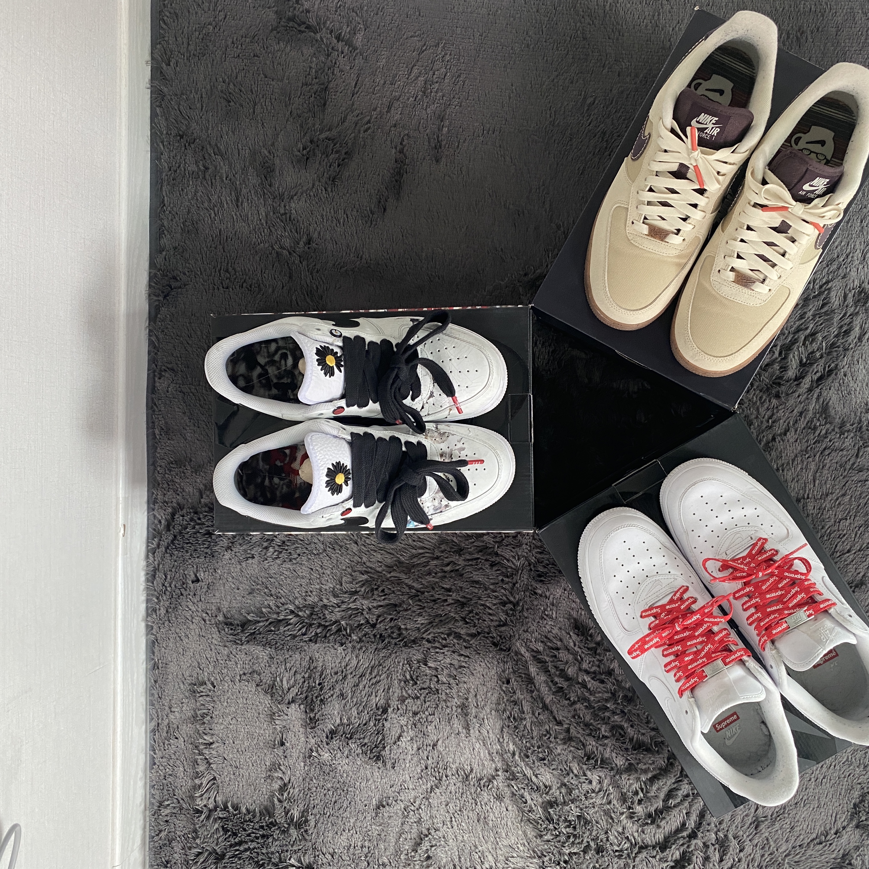Nike x Peaceminusone Air Force 1 Low Para-Noise 2.0, Nike x Supreme Air Force 1 Low White 착용 스타일 - 1
