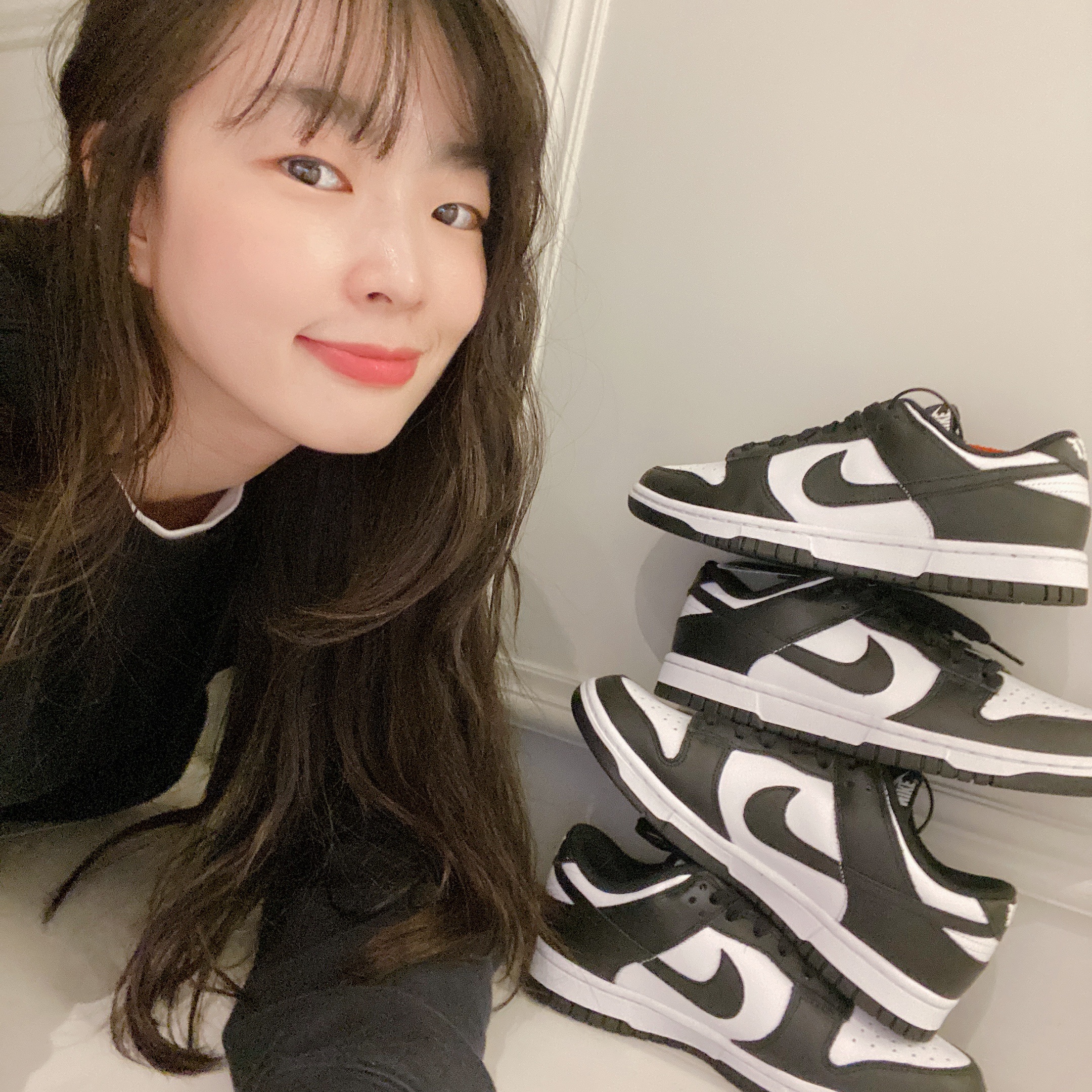 (W) Nike Dunk Low Black 착용 스타일