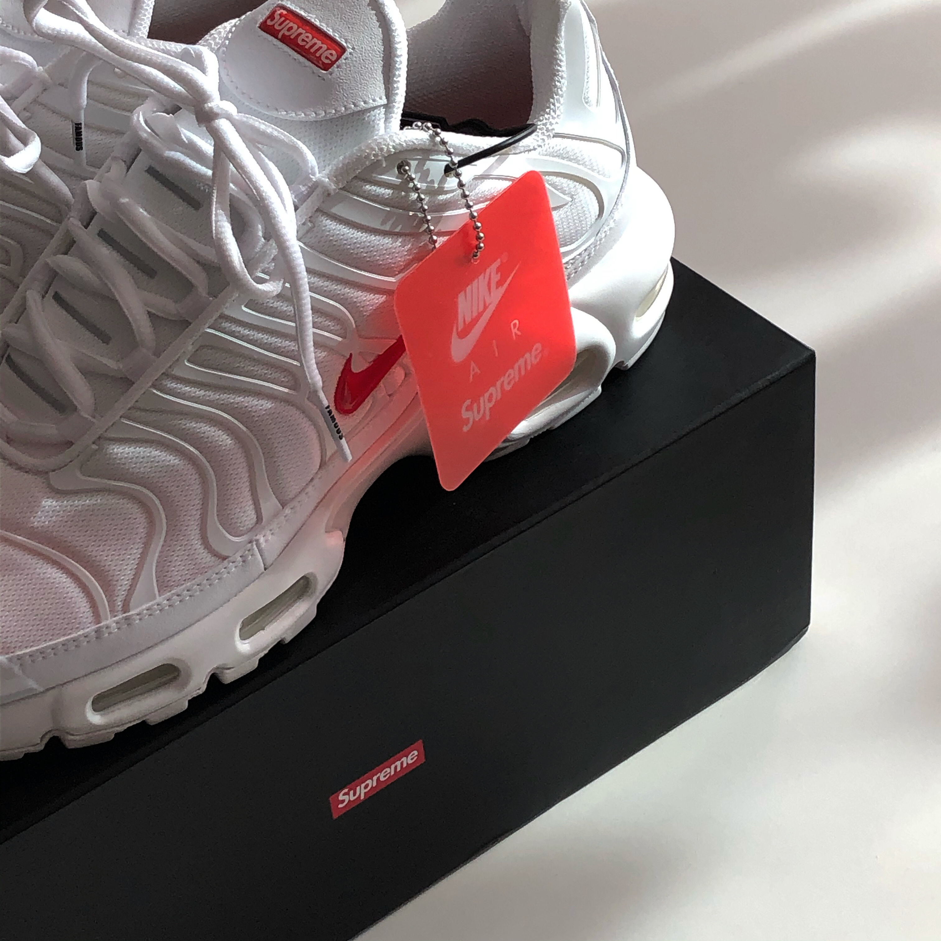Nike x Supreme Air Max Plus TN White 착용 스타일