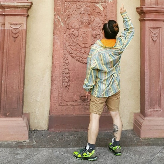 (W) Nike x Off-White Zoom Terra Kiger 5 Electric Green 착용 스타일