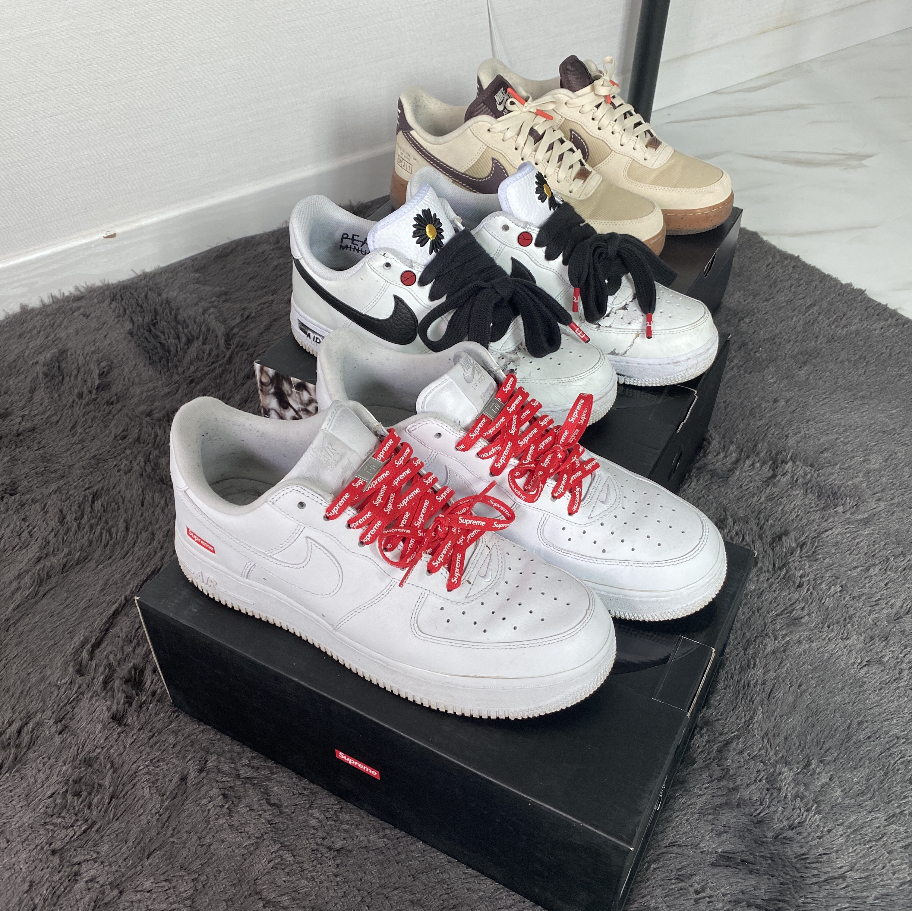 Nike x Peaceminusone Air Force 1 Low Para-Noise 2.0, Nike x Supreme Air Force 1 Low White 착용 스타일 - 2