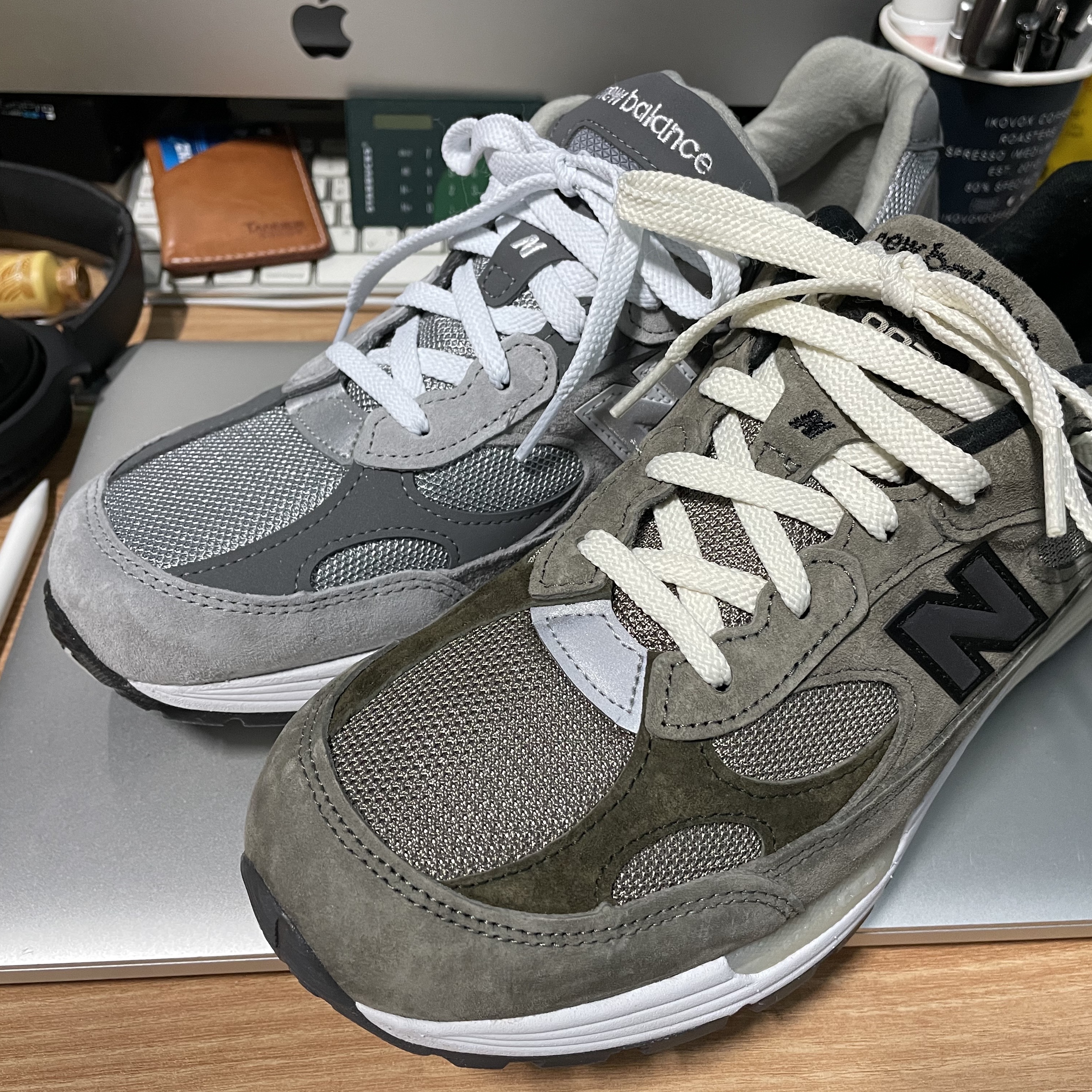 New Balance 992 Made in USA Grey - D Standard, New Balance x JJJJound 992 Made in USA Grey 착용 스타일 - 3
