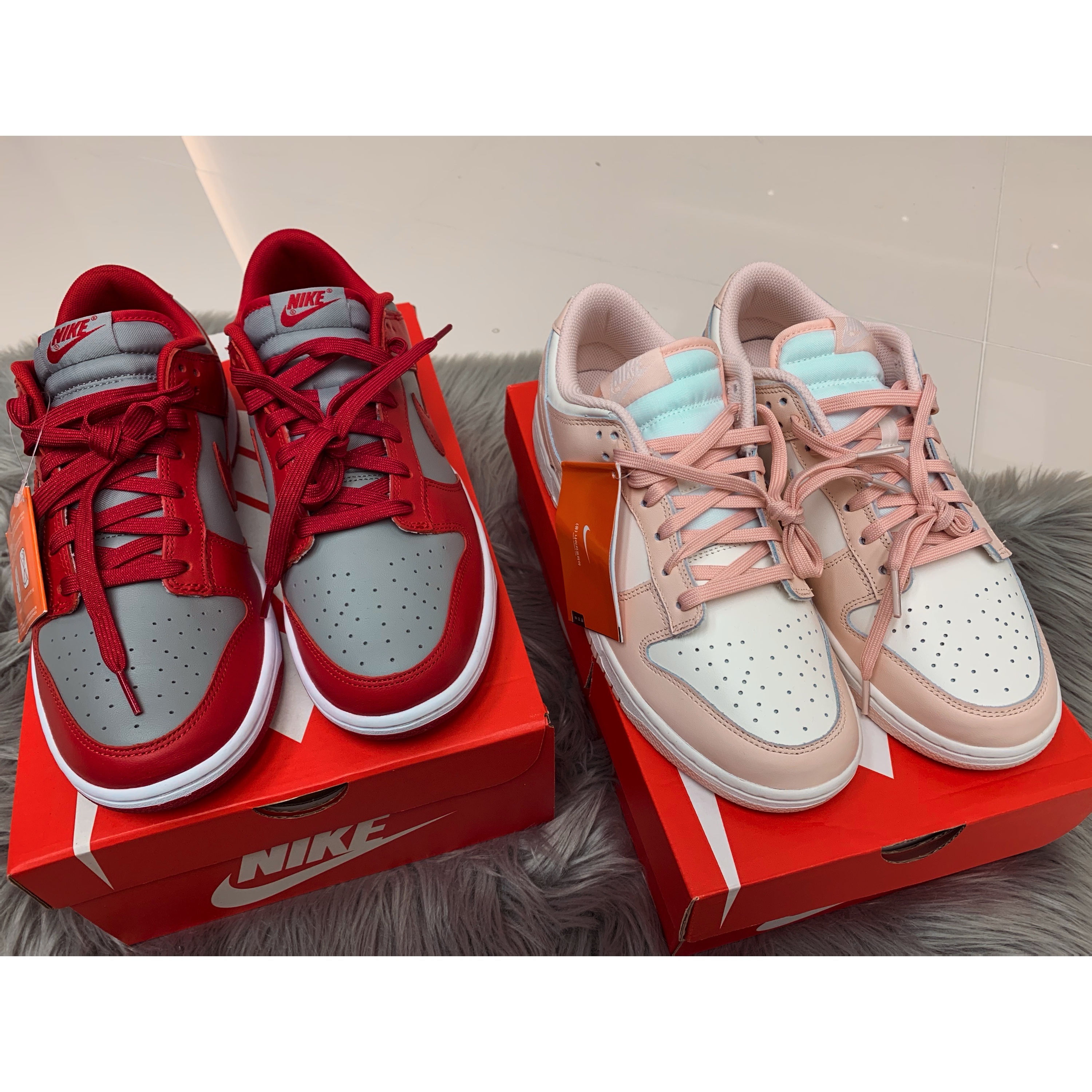Nike Dunk Low Retro Medium Grey, (W) Nike Dunk Low Orange Pearl 착용 스타일 - 4