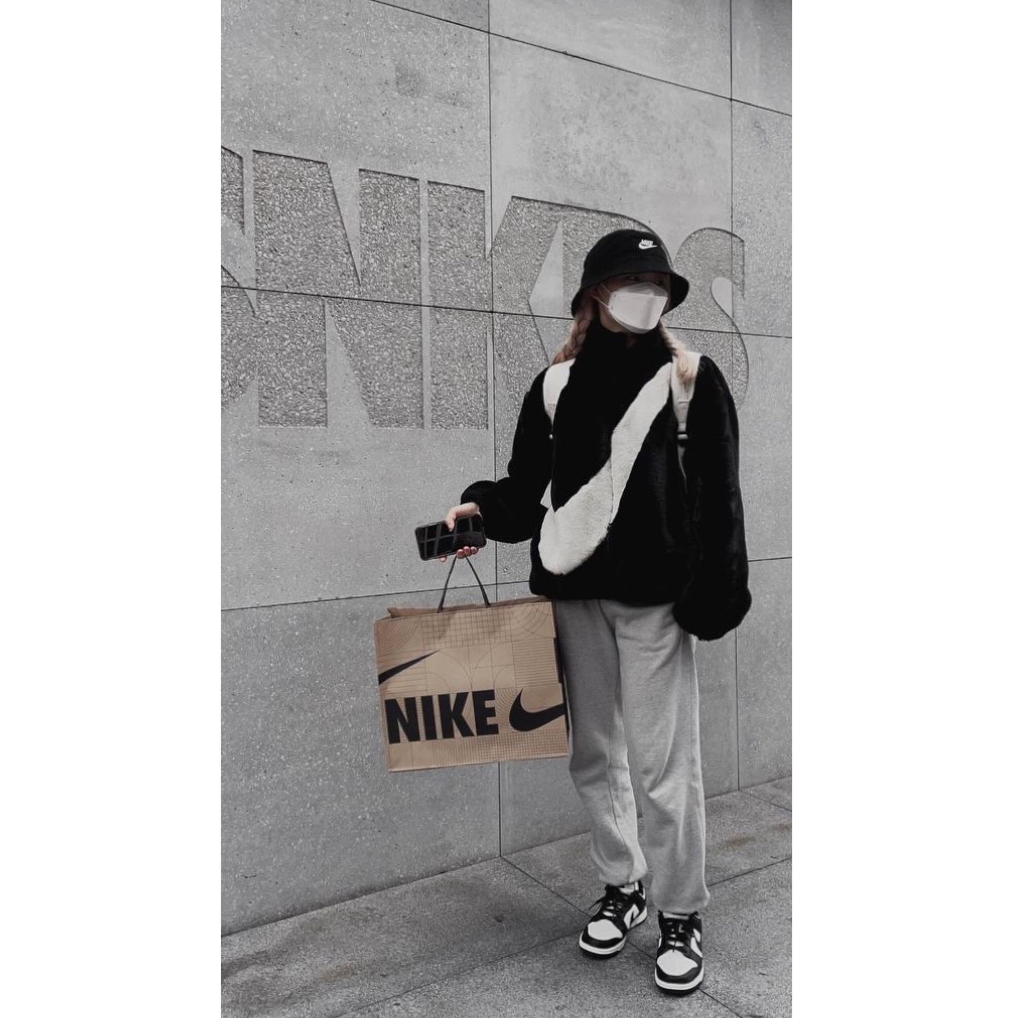 (W) Nike Dunk Low Black 착용 스타일