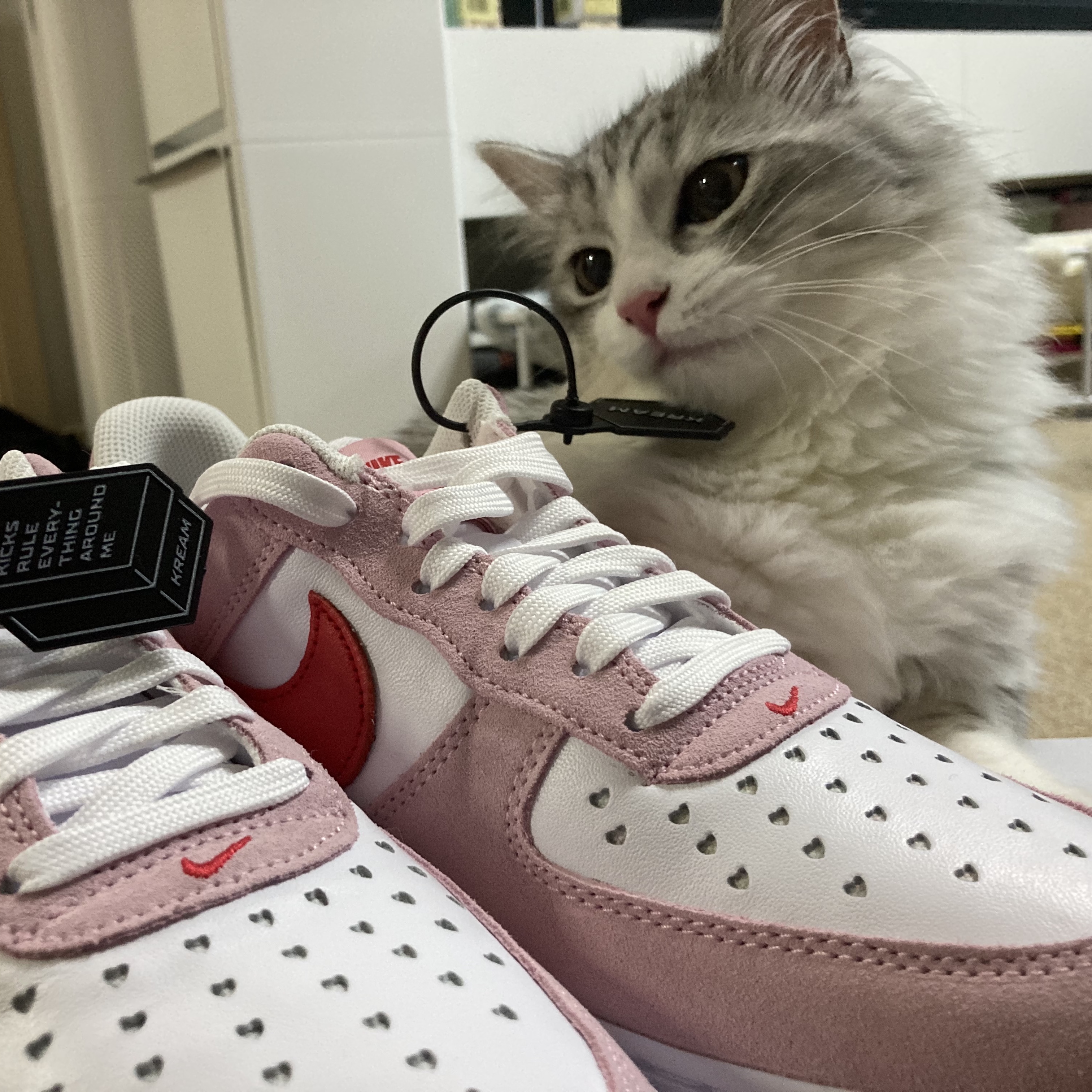 Nike Air Force 1 '07 QS Valentine's Day 착용 스타일 - 1