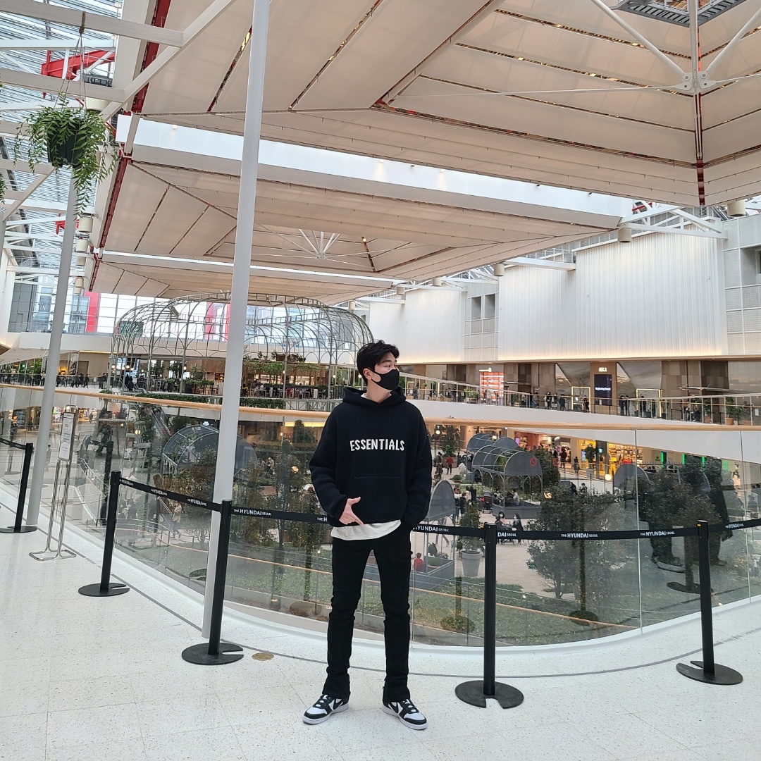 Nike x Ambush Dunk High Black, Essentials Knit Hoodie Black - 20FW 착용 스타일