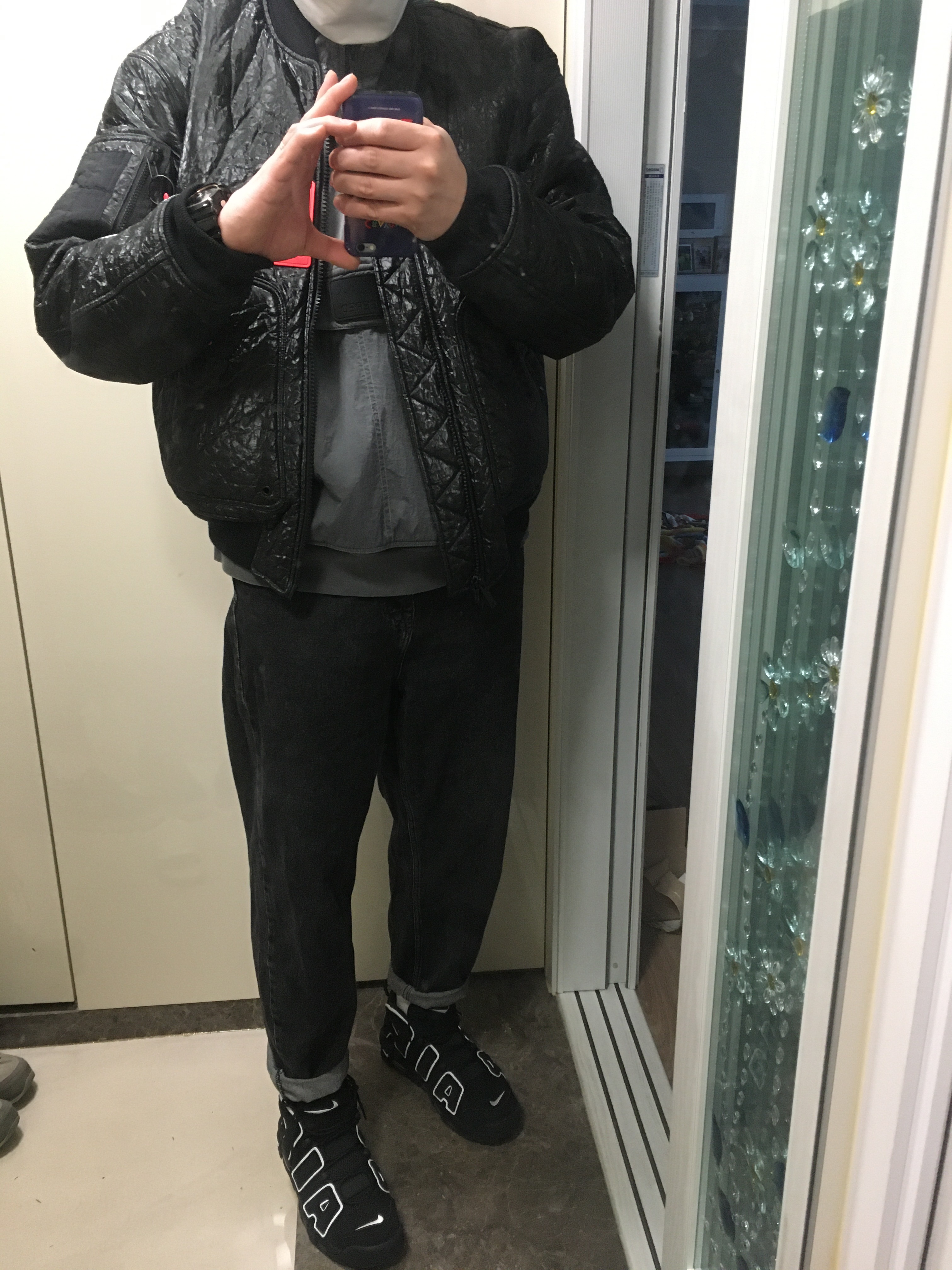 Nike Air More Uptempo Black White 2020 착용 스타일