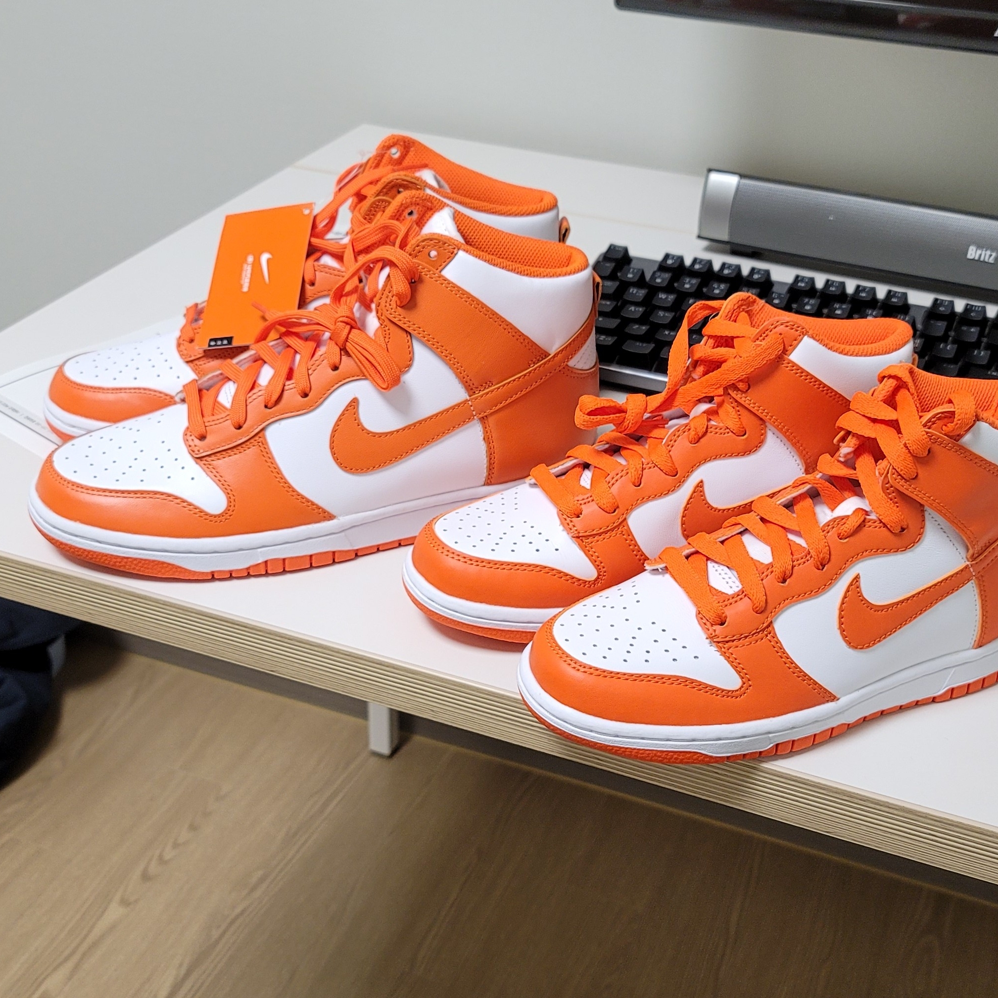 Nike Dunk High Retro Orange Blaze, (GS) Nike Dunk High Orange Blaze 착용 스타일 - 2