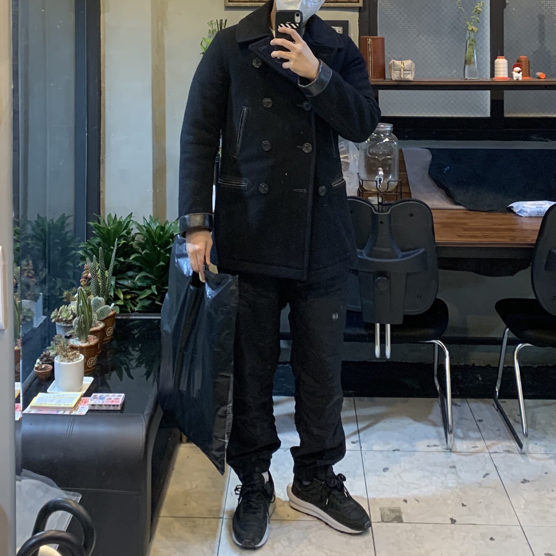 Nike x Sacai LDWaffle Black Nylon 착용 스타일