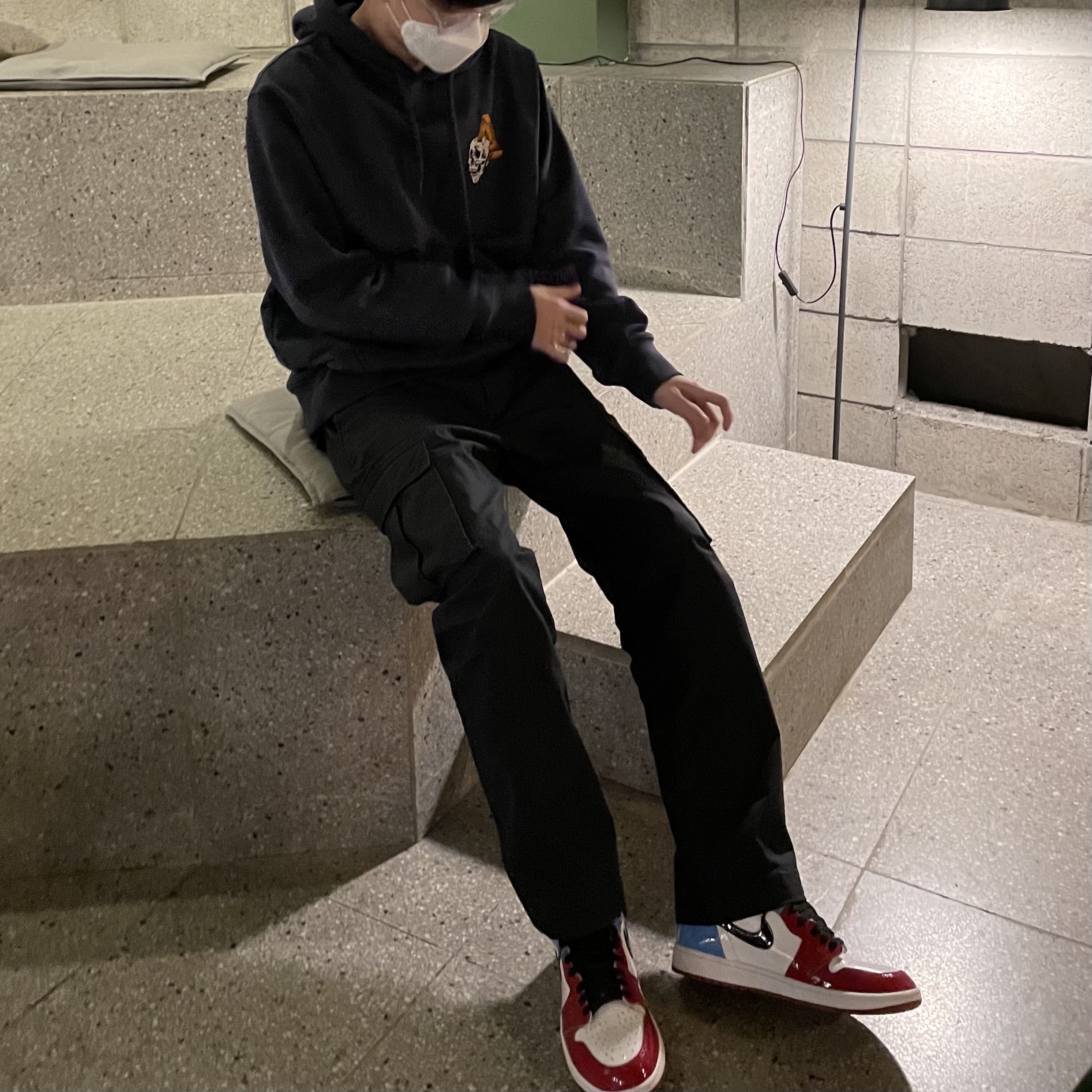 Jordan 1 Retro High Fearless UNC Chicago, Palace Tri-Crusher Hood Navy - 20FW 착용 스타일