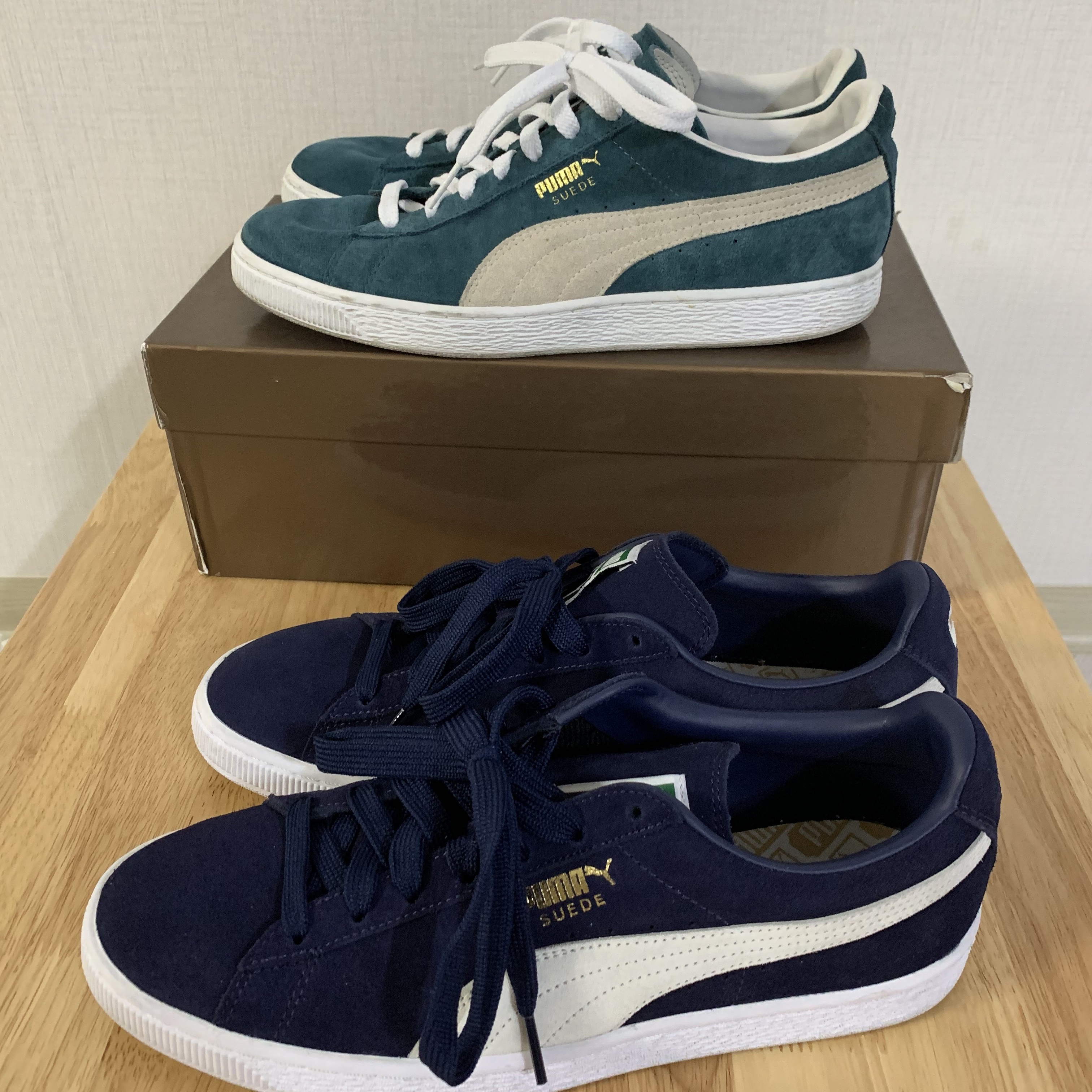 Puma Suede VTG Peacoat 착용 스타일