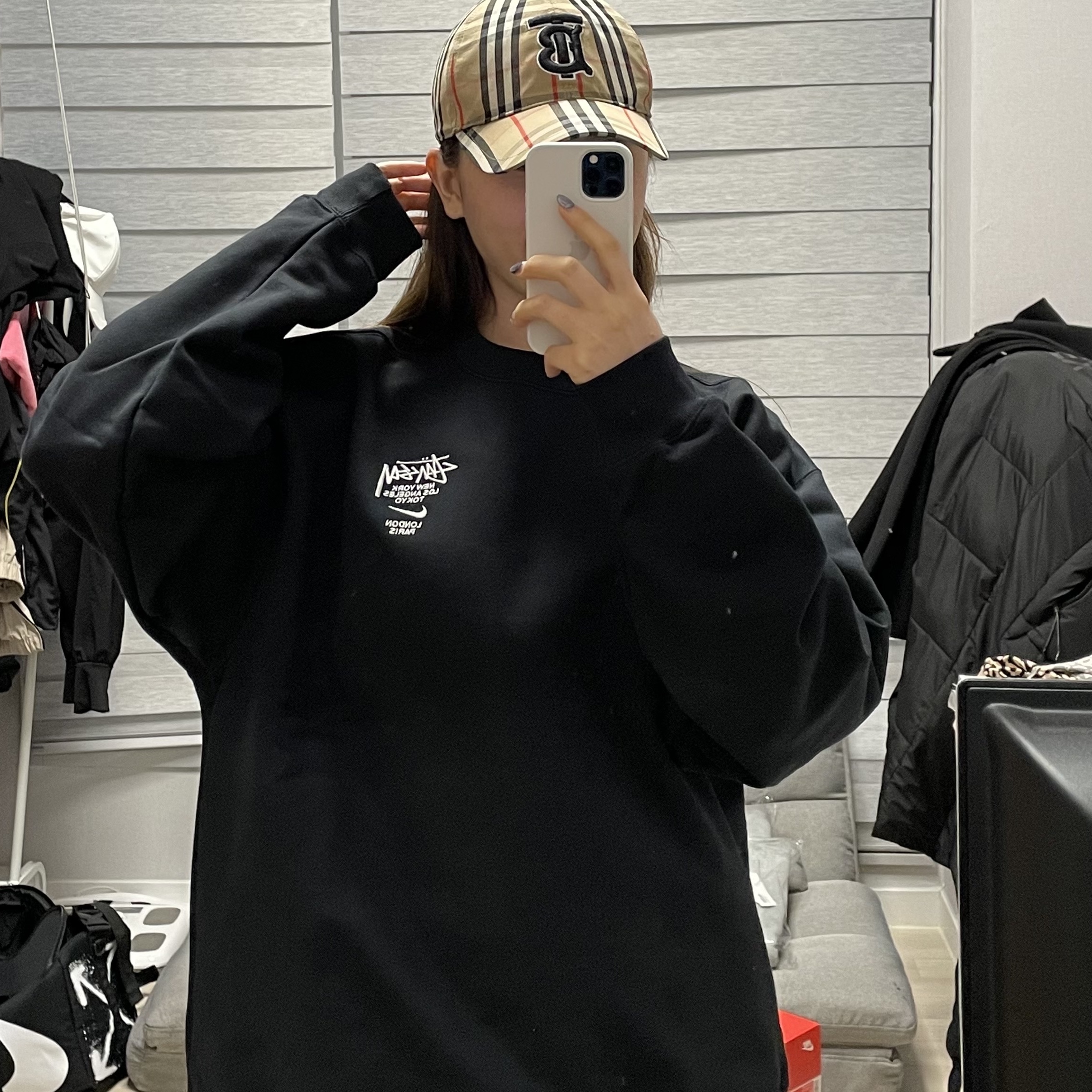 Nike x Stussy NRG ZR Fleece Crewneck Black - US/EU 착용 스타일