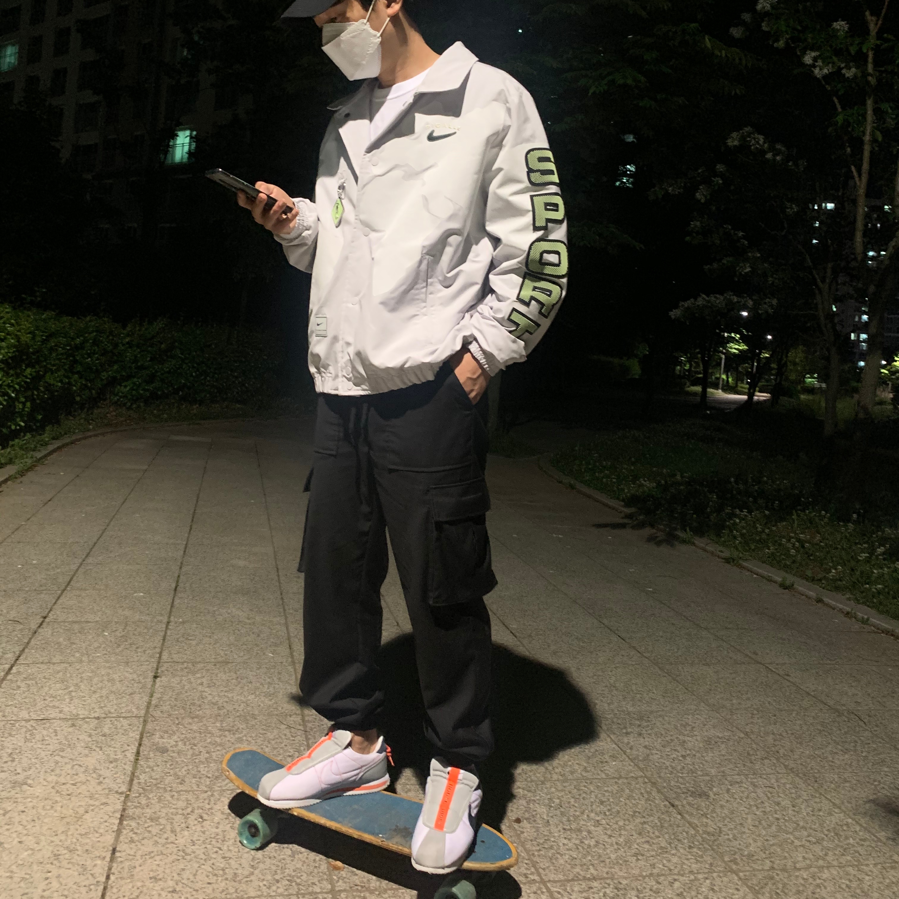 Nike x Kendrick Lamar Cortez Basic Slip White 착용 스타일