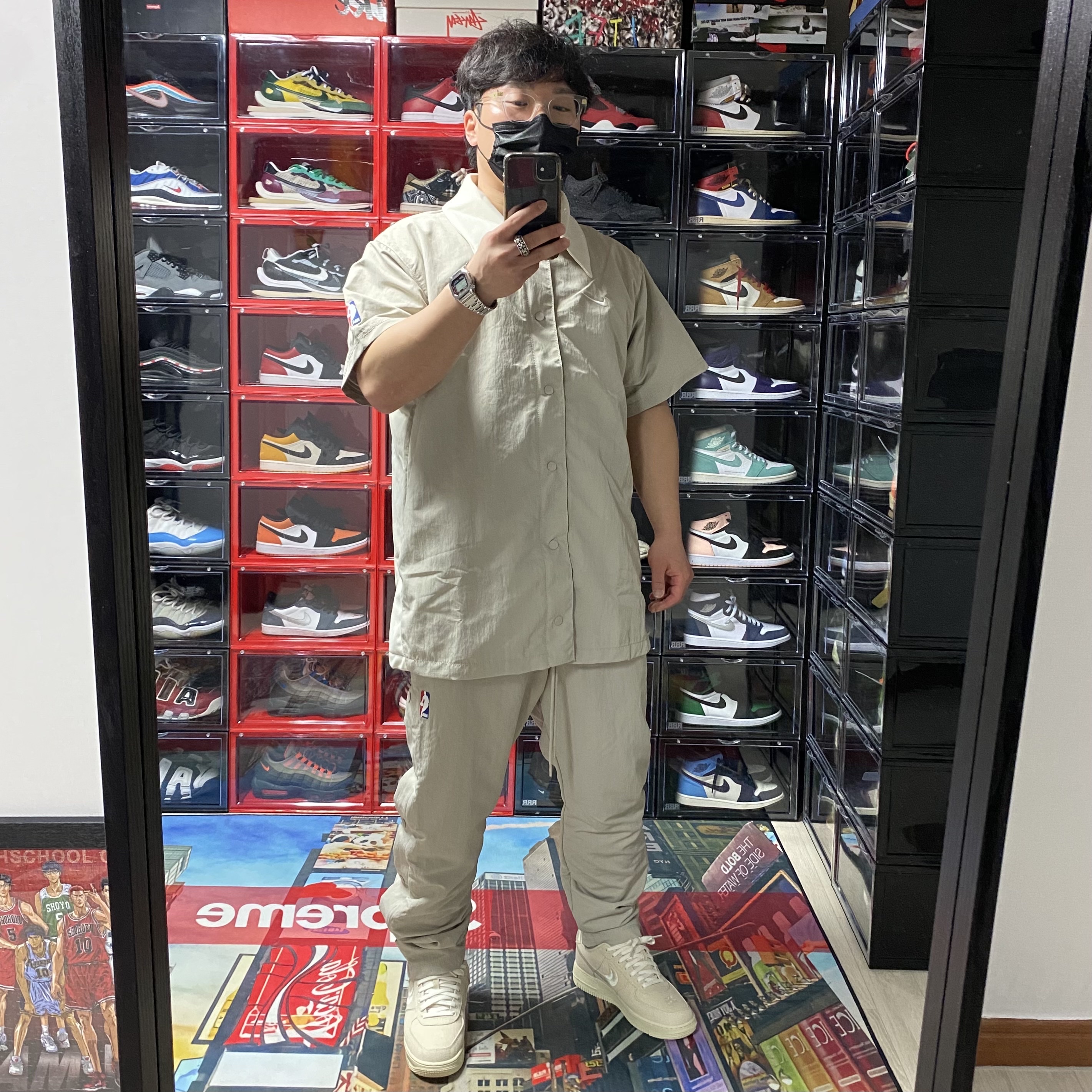 Nike x Fear of God Warm Up Pants String, Nike x Fear of God Shooting Shirt String 착용 스타일