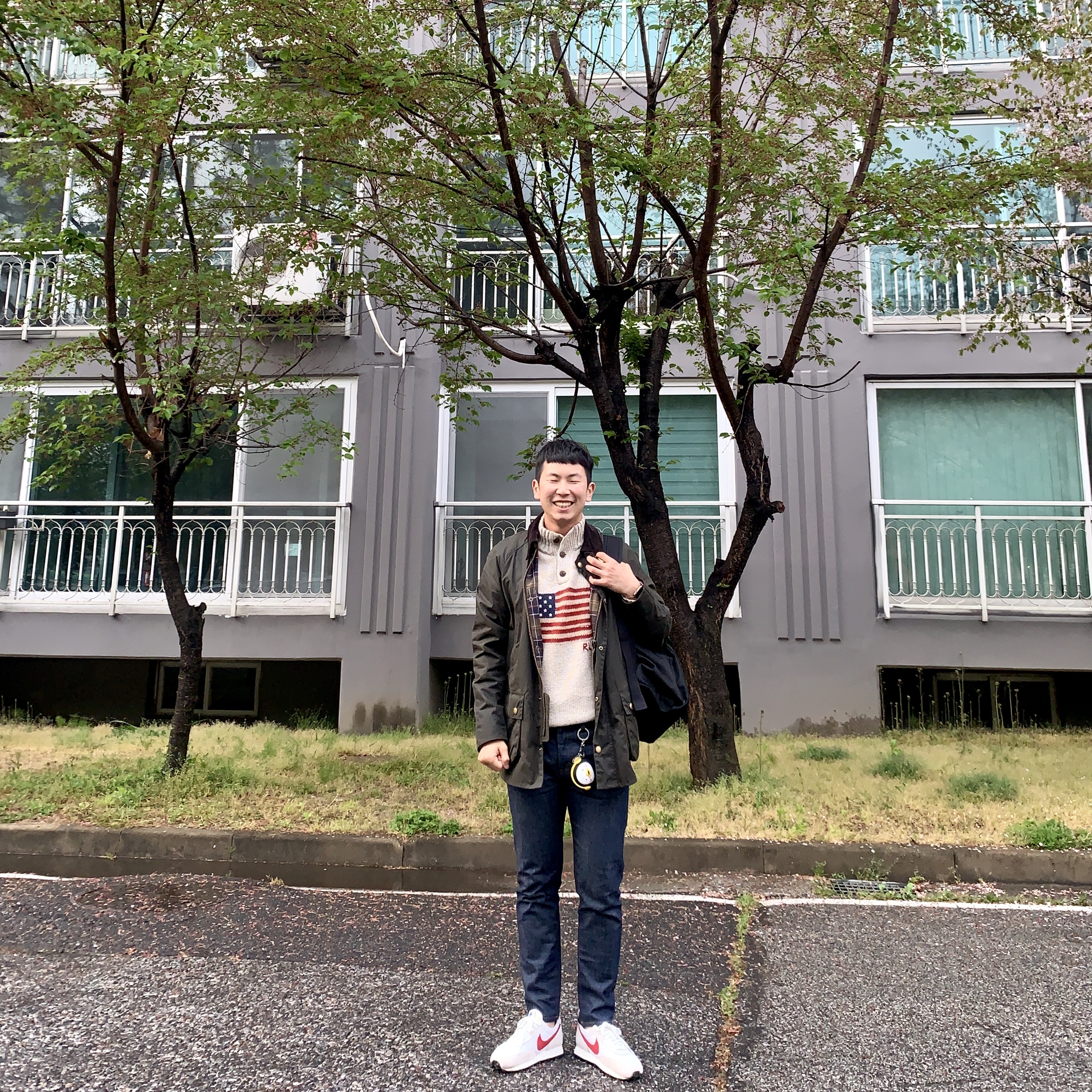 Nike Daybreak SP White University Red 착용 스타일