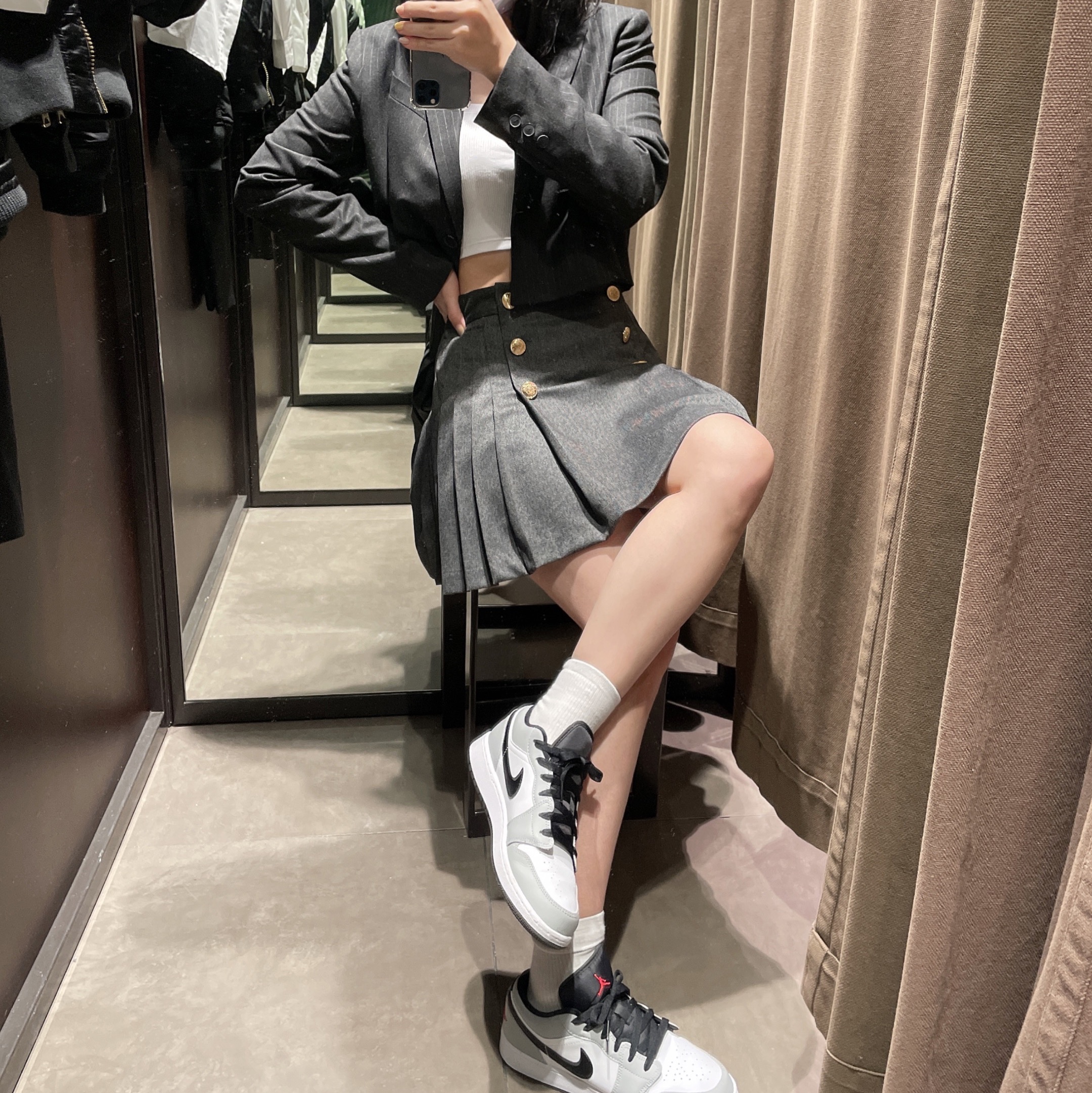 (GS) Jordan 1 Low Light Smoke Grey 착용 스타일 - 2