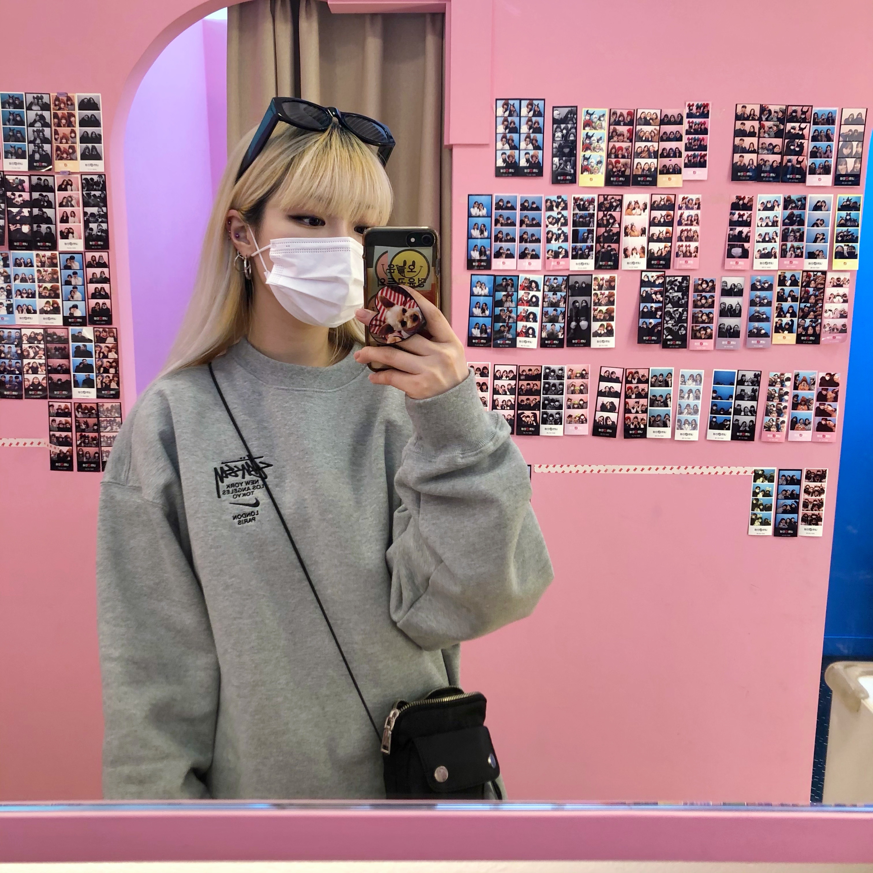 Nike x Stussy NRG ZR Fleece Crewneck Heather Grey - Asia 착용 스타일 - 3