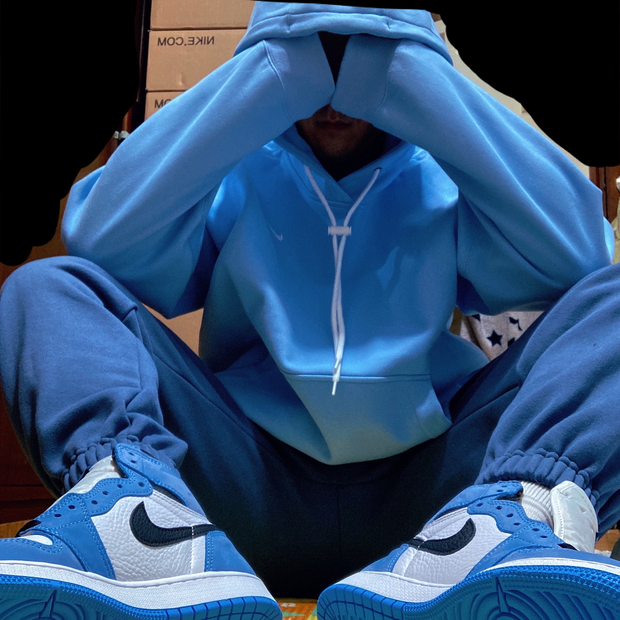 (GS) Jordan 1 Retro High OG University Blue, Jordan 1 Retro High OG University Blue 착용 스타일 - 2