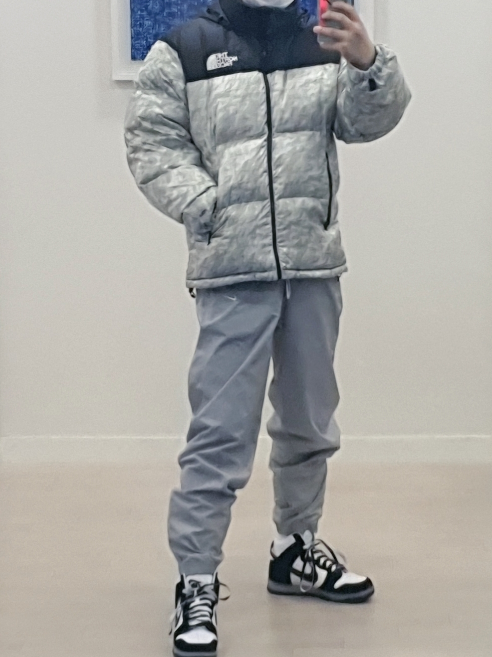 Supreme x The North Face Paper Print Nuptse Jacket - 19FW, Nike x Slam Jam Dunk High SP Clear Black 착용 스타일