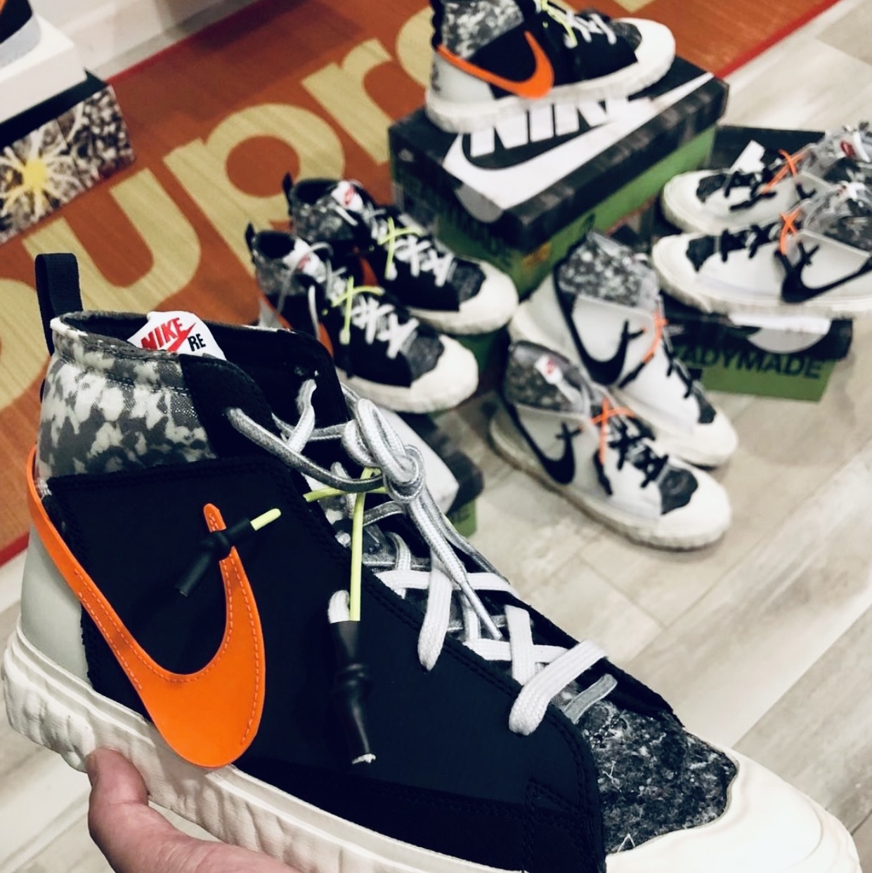 Nike x Readymade Blazer Mid Black, Nike x Readymade Blazer Mid White 착용 스타일