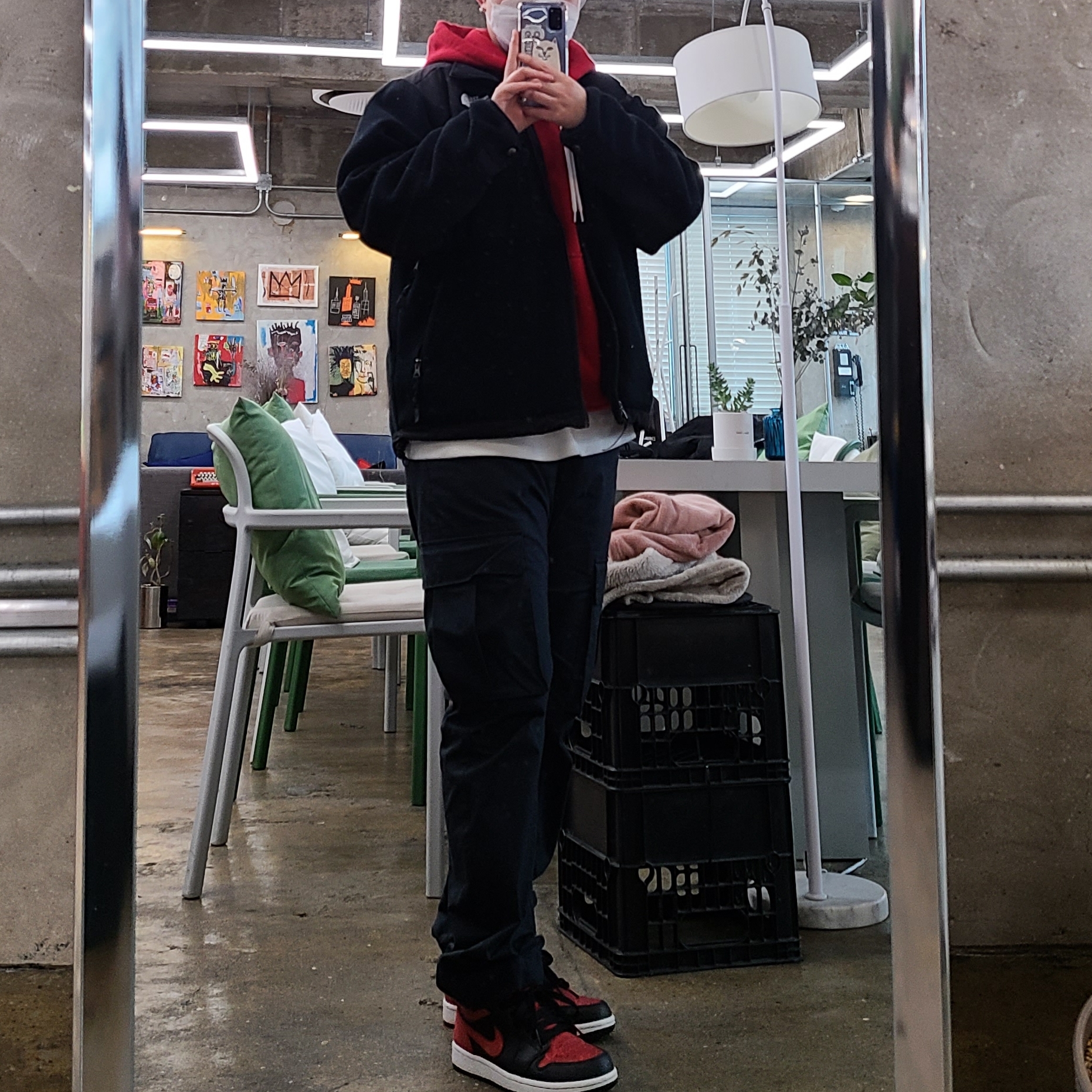 Nike M NRG Hoodie Red 착용 스타일