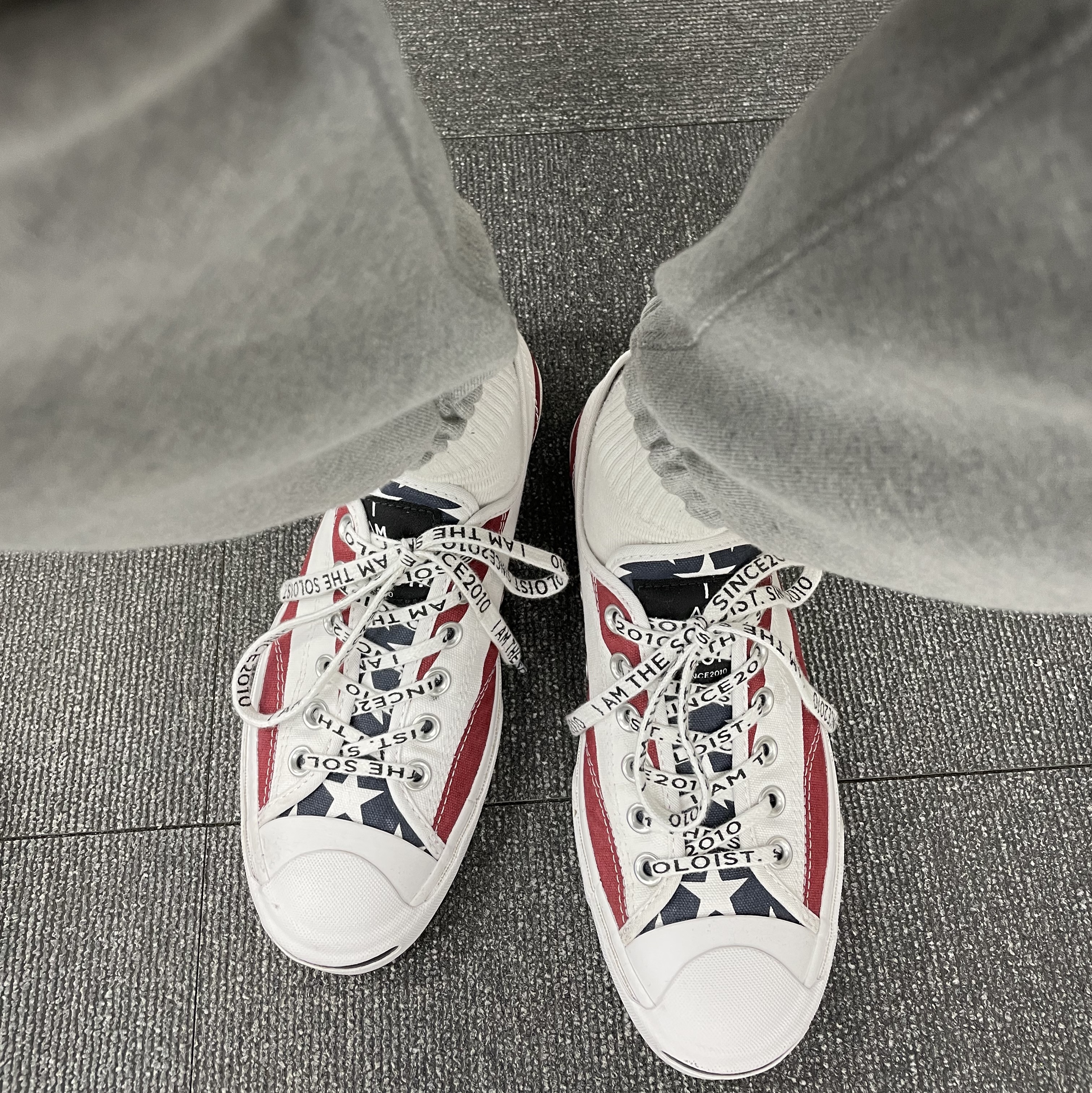 Converse x Takahiromiyashita The Soloist Jack Purcell Zip Ox White Red 착용 스타일 - 2