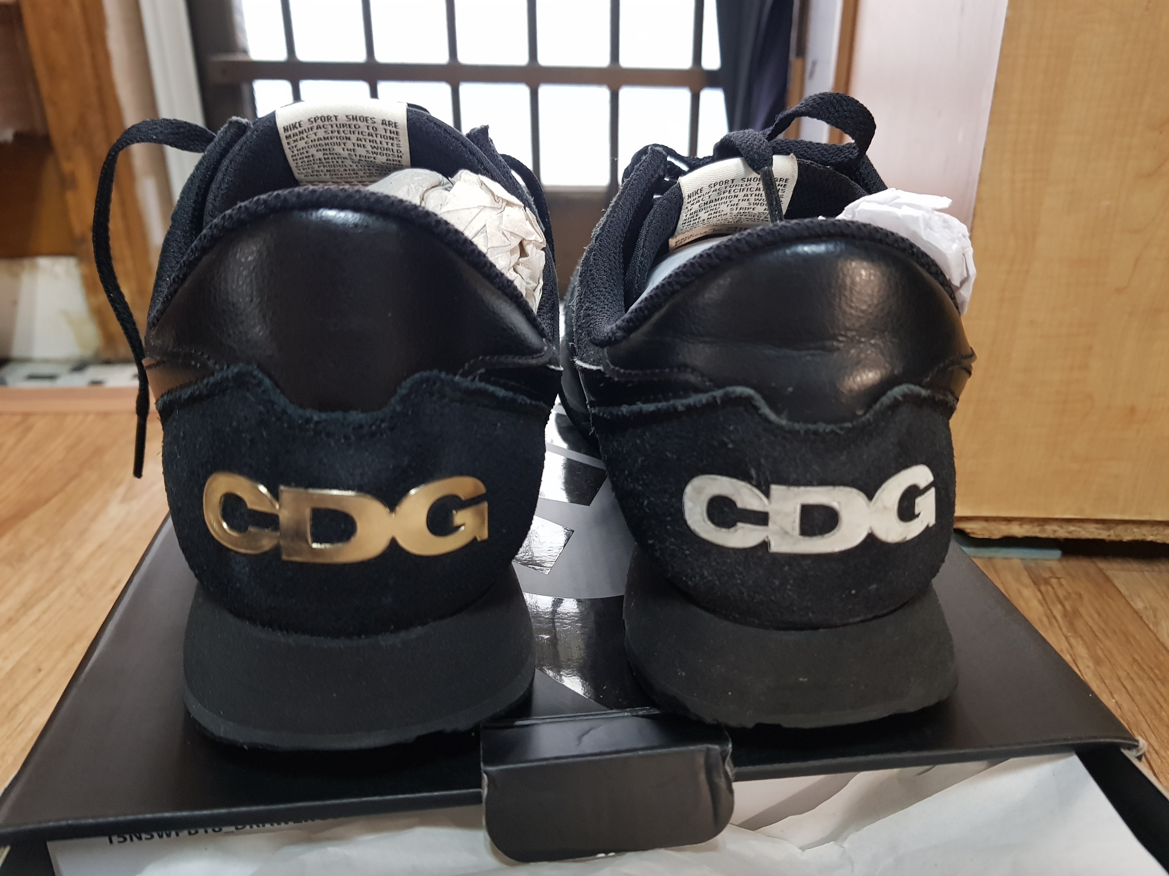 Nike x Comme des Garcons Air Pegasus 83 Black Gold, Nike x Comme des Garcons Air Pegasus 83 Black White 착용 스타일 - 1