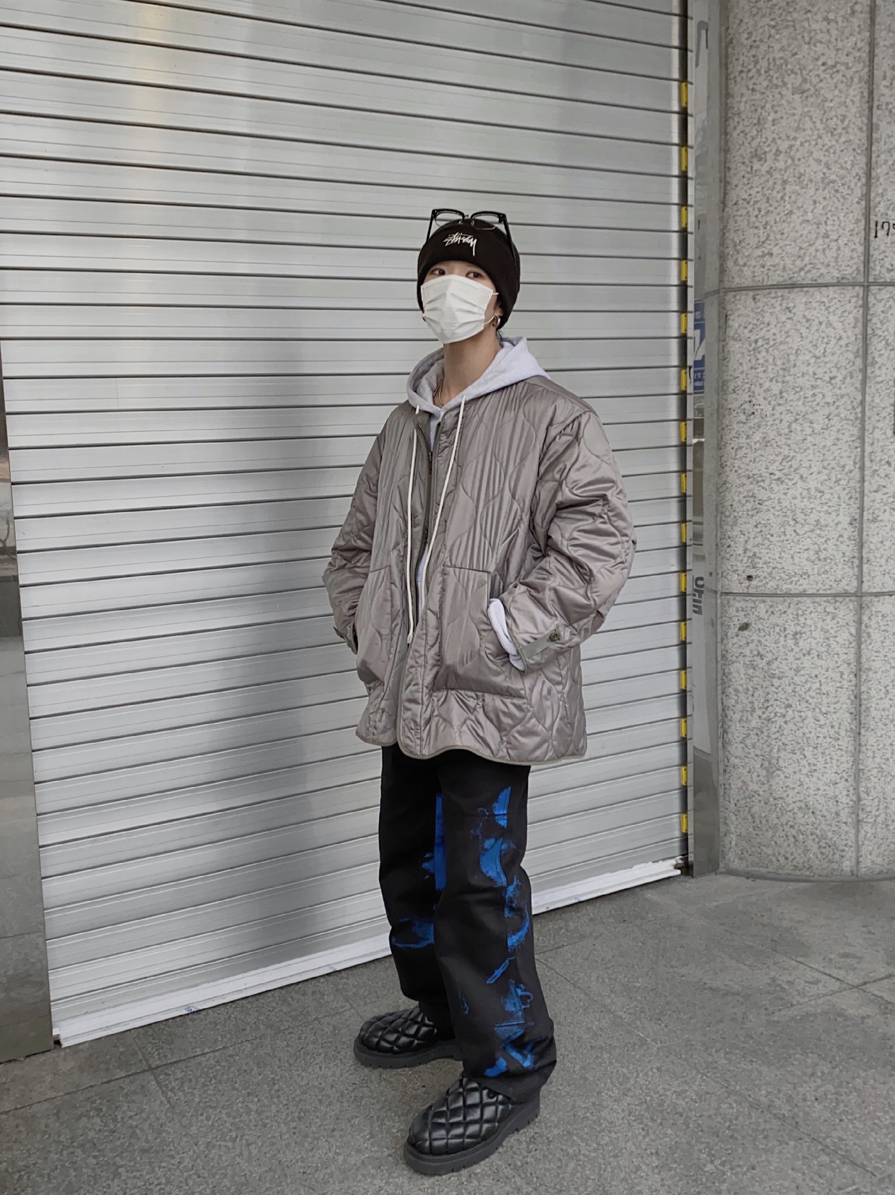 Nike x Stussy Cuff Beanie Black 착용 스타일
