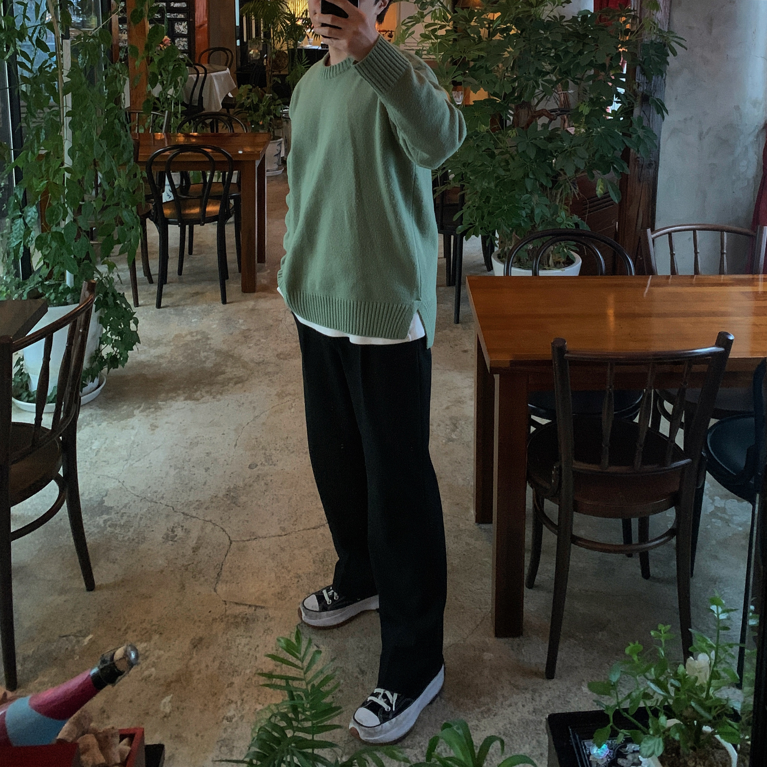 Converse Run Star Hike Hi Black White Gum 착용 스타일