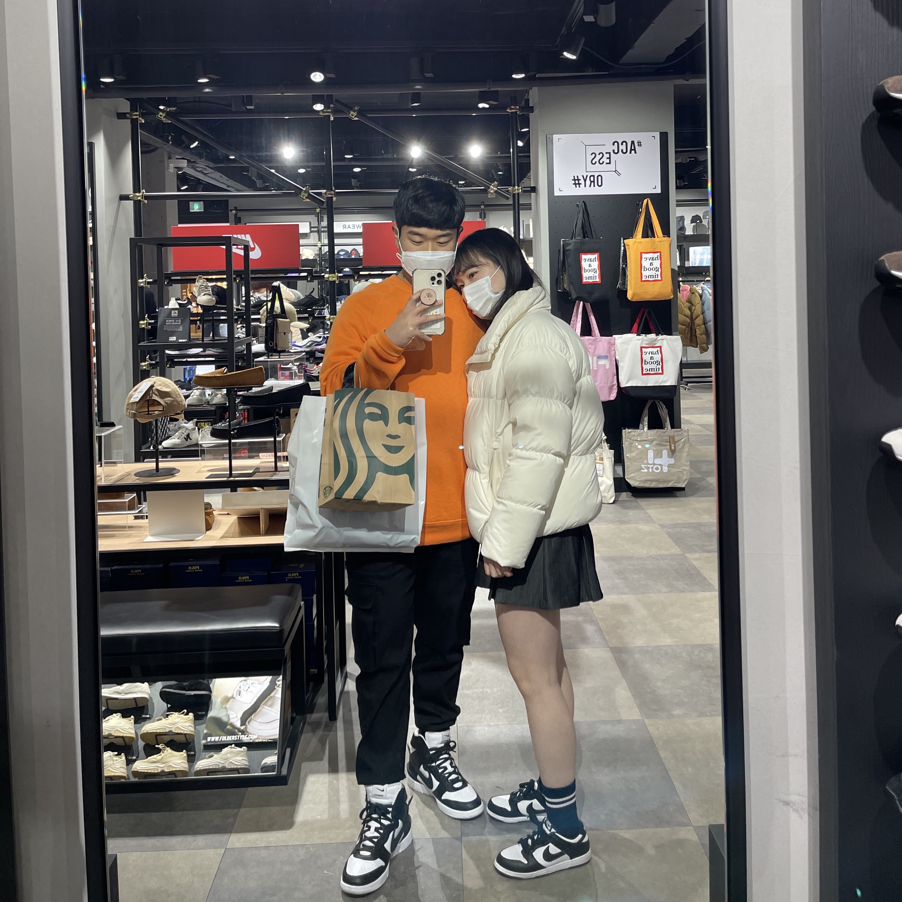 (W) Nike Dunk Low Black, Nike x Ambush Dunk High Black 착용 스타일