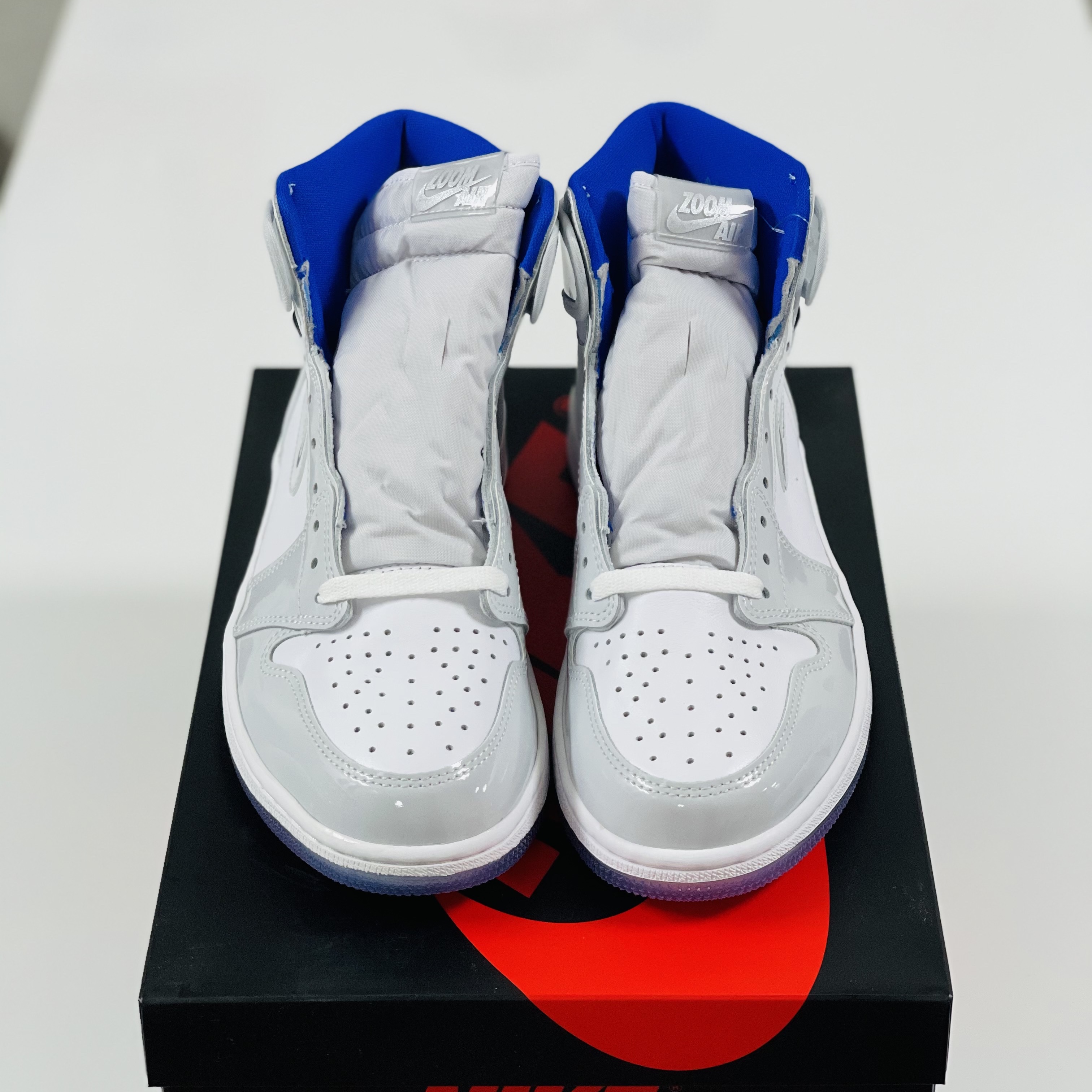 Jordan 1 Retro High Zoom White Racer Blue 착용 스타일 - 3