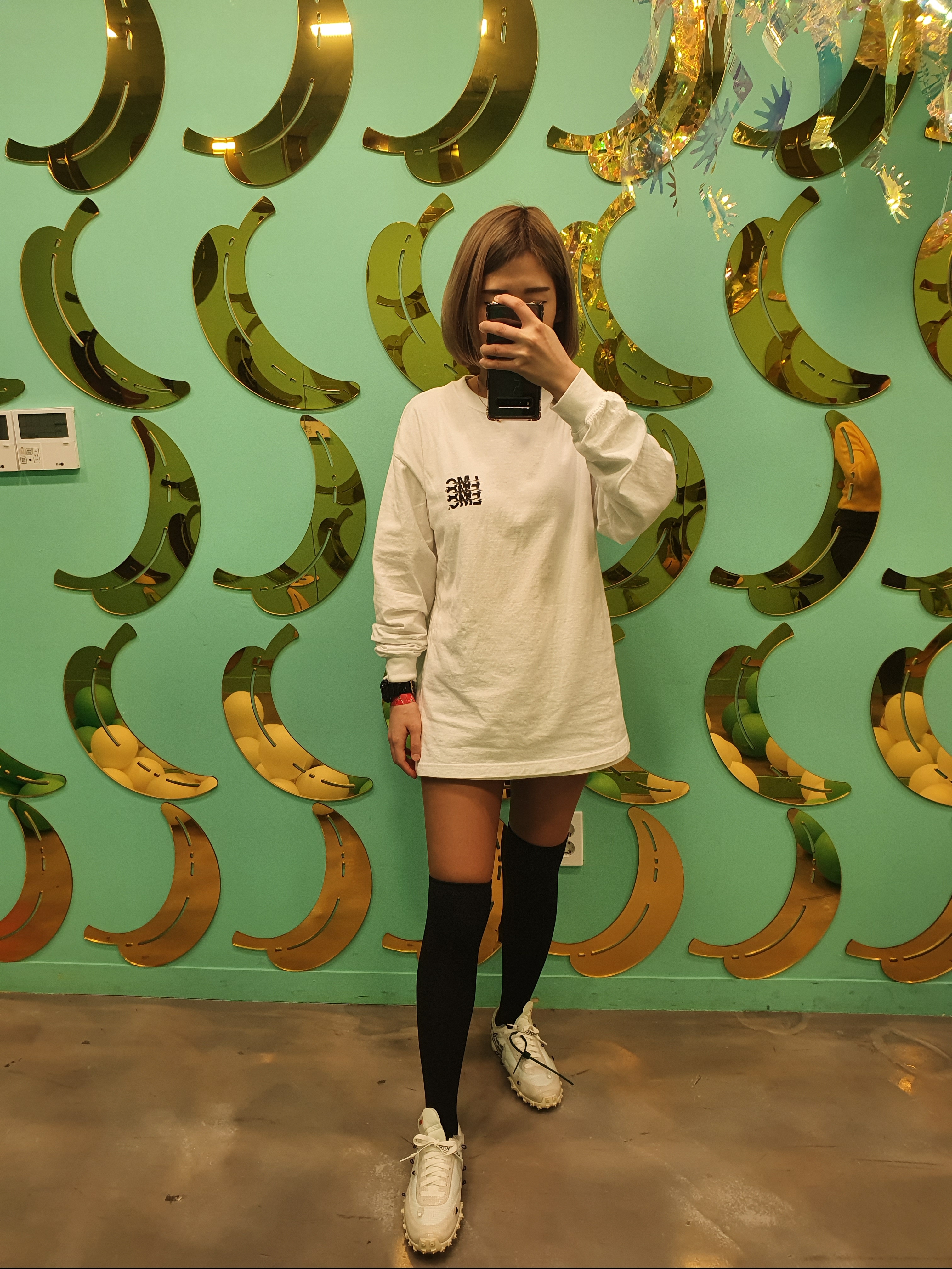 (W) Nike x Off-White Waffle Racer White 착용 스타일