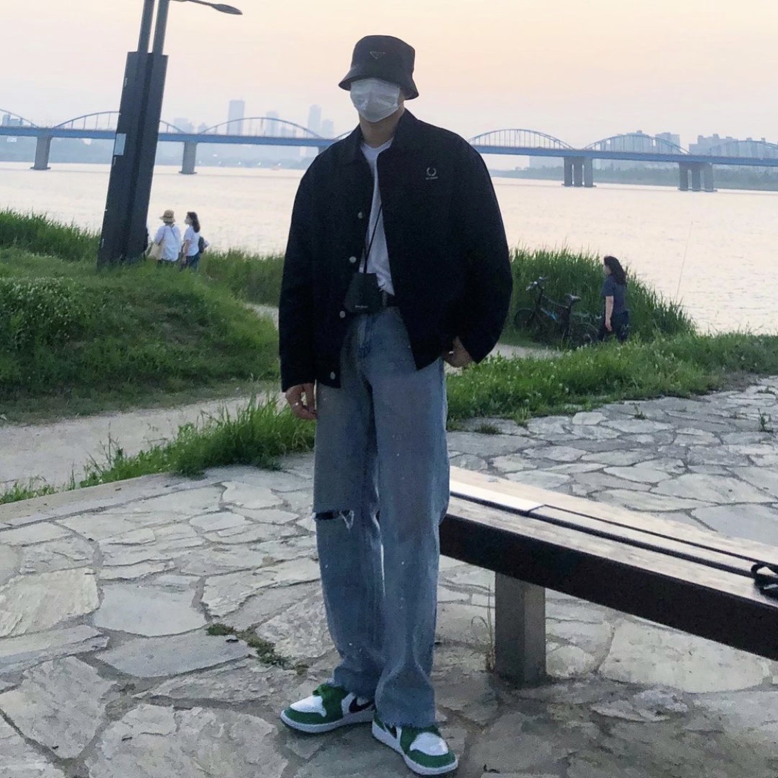 Jordan 1 Low Pine Green 착용 스타일