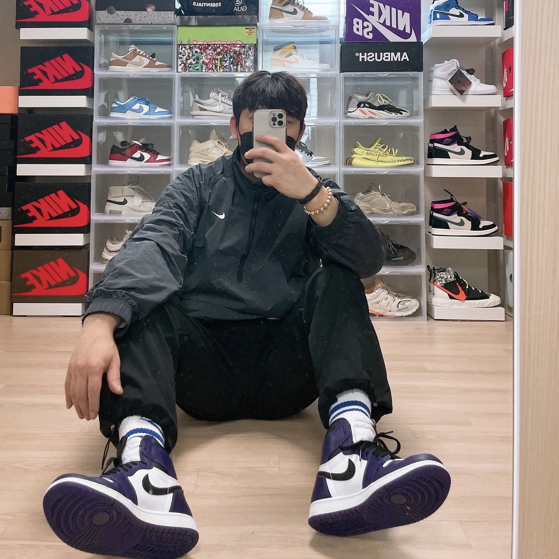 Jordan 1 Retro High OG Court Purple 2020, Nike x Stussy Windrunner Jacket Off Noir 착용 스타일