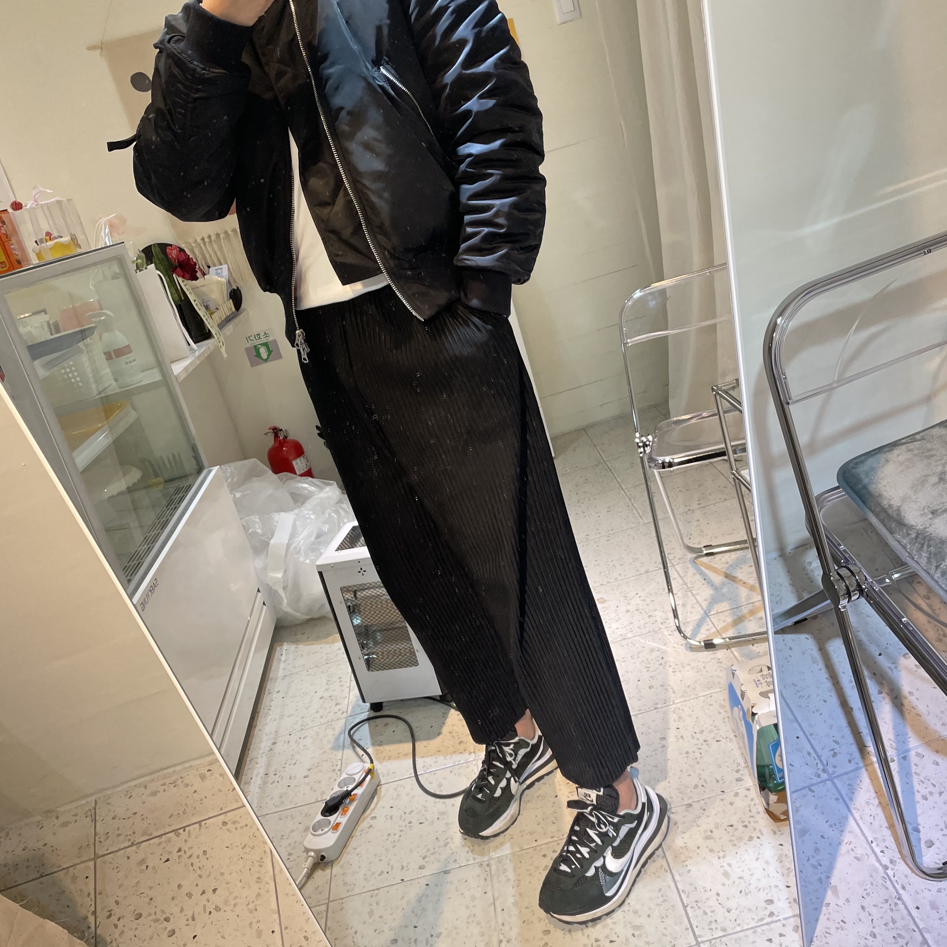 Nike x Sacai VaporWaffle Black White 착용 스타일