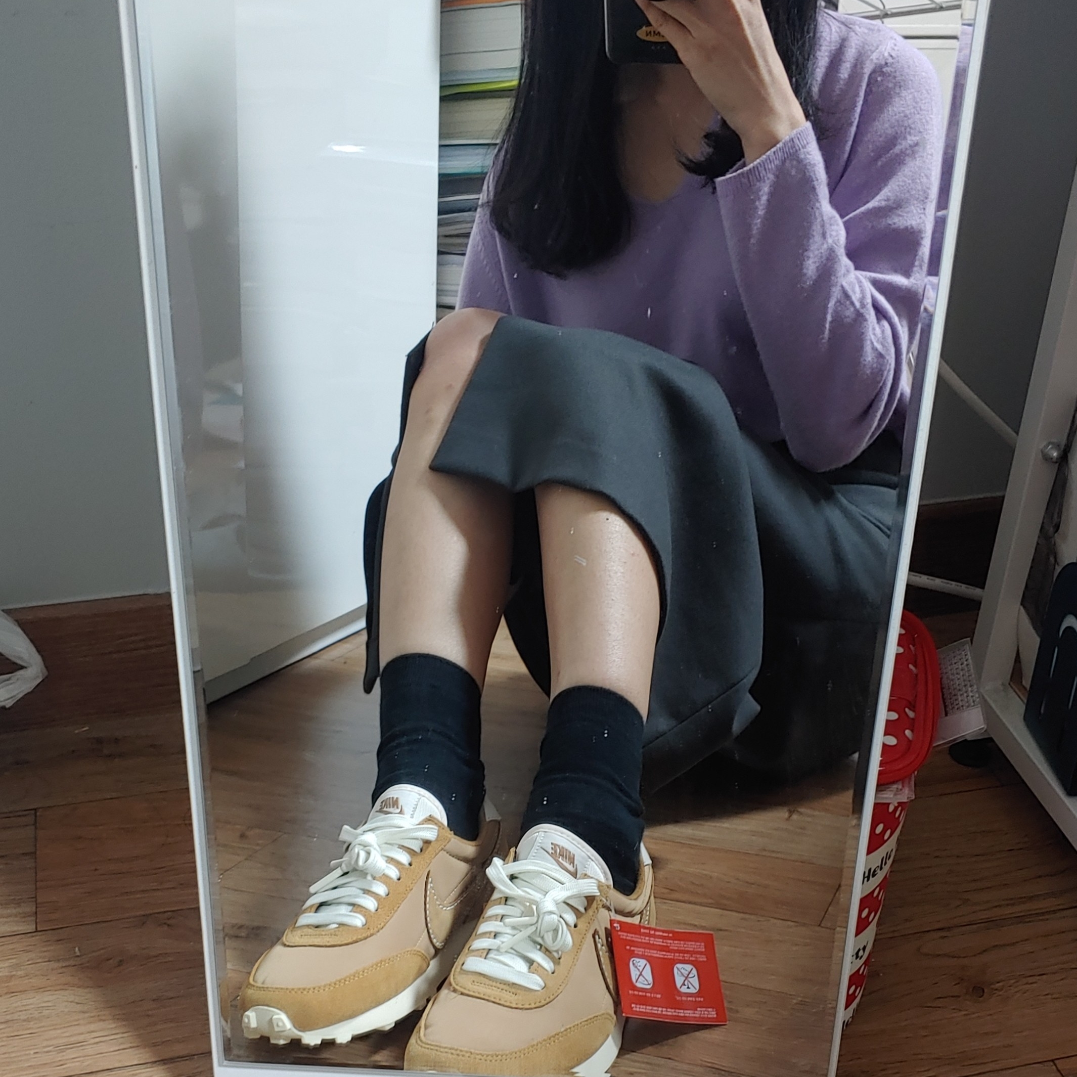 (W) Nike Daybreak Wheat Pale Ivory 착용 스타일 - 1
