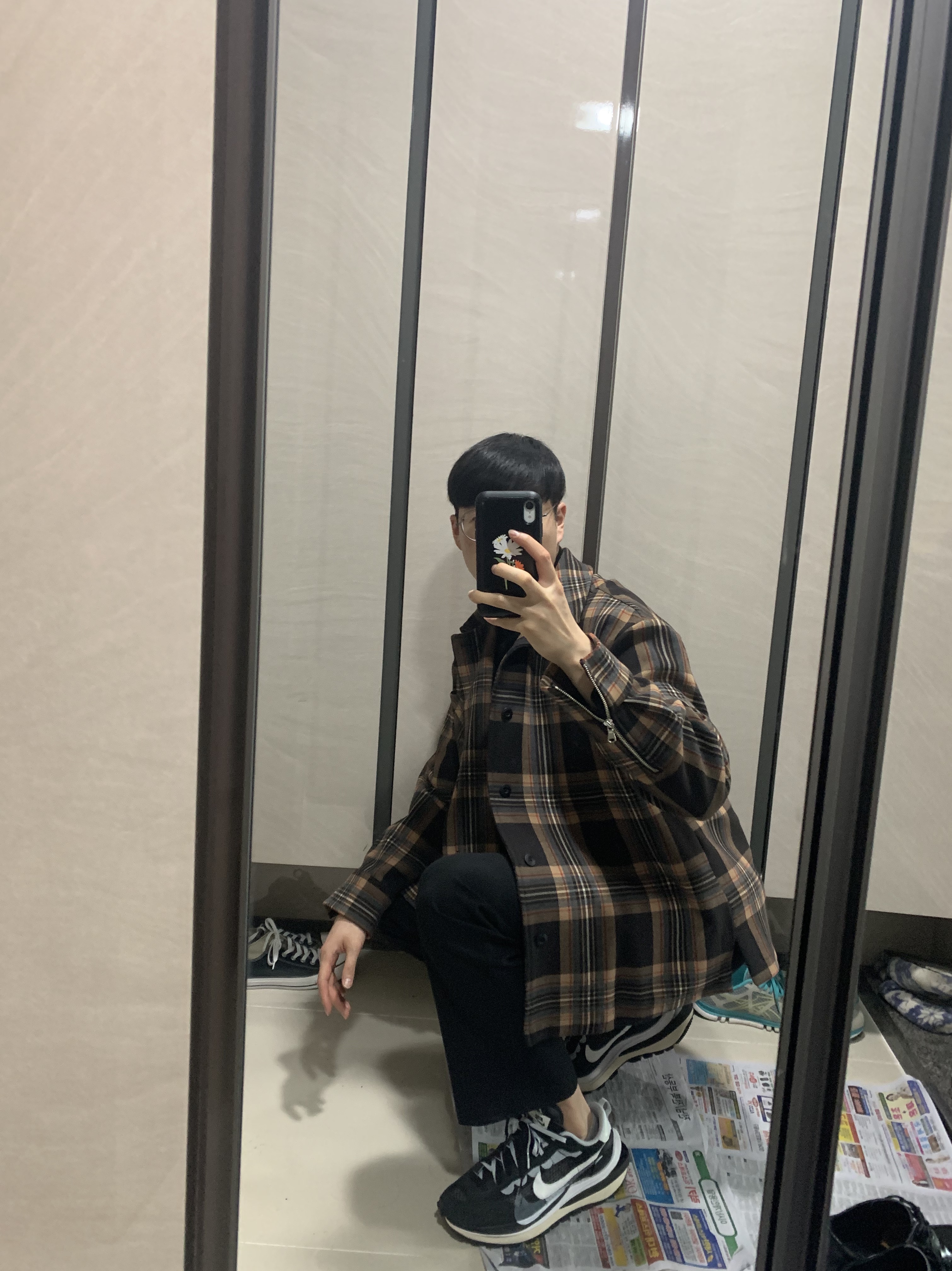 Nike x Sacai VaporWaffle Black White 착용 스타일