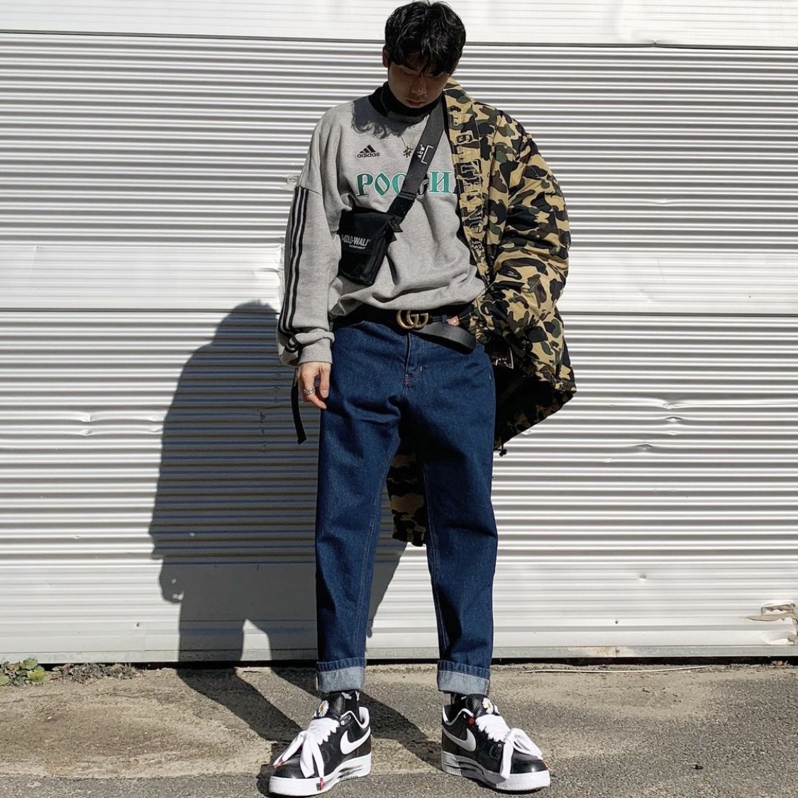 Nike x Peaceminusone Air Force 1 Low Para-Noise 착용 스타일