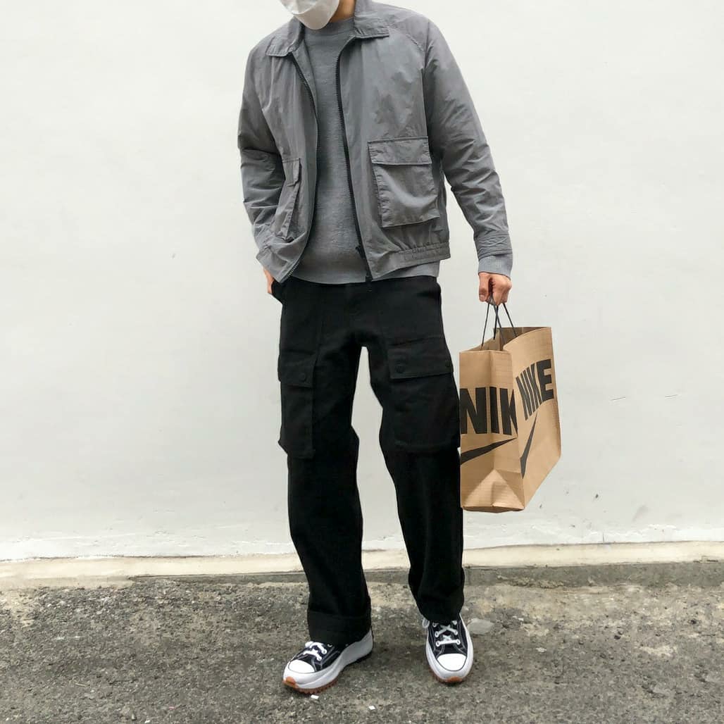 Converse Run Star Hike Hi Black White Gum 착용 스타일