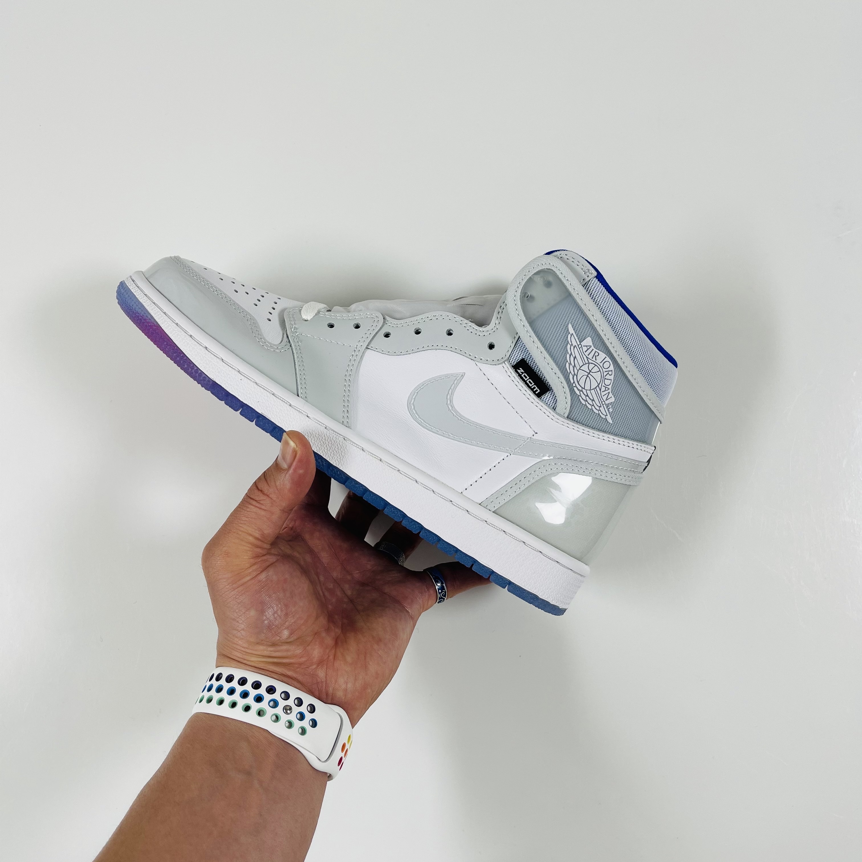 Jordan 1 Retro High Zoom White Racer Blue 착용 스타일 - 1