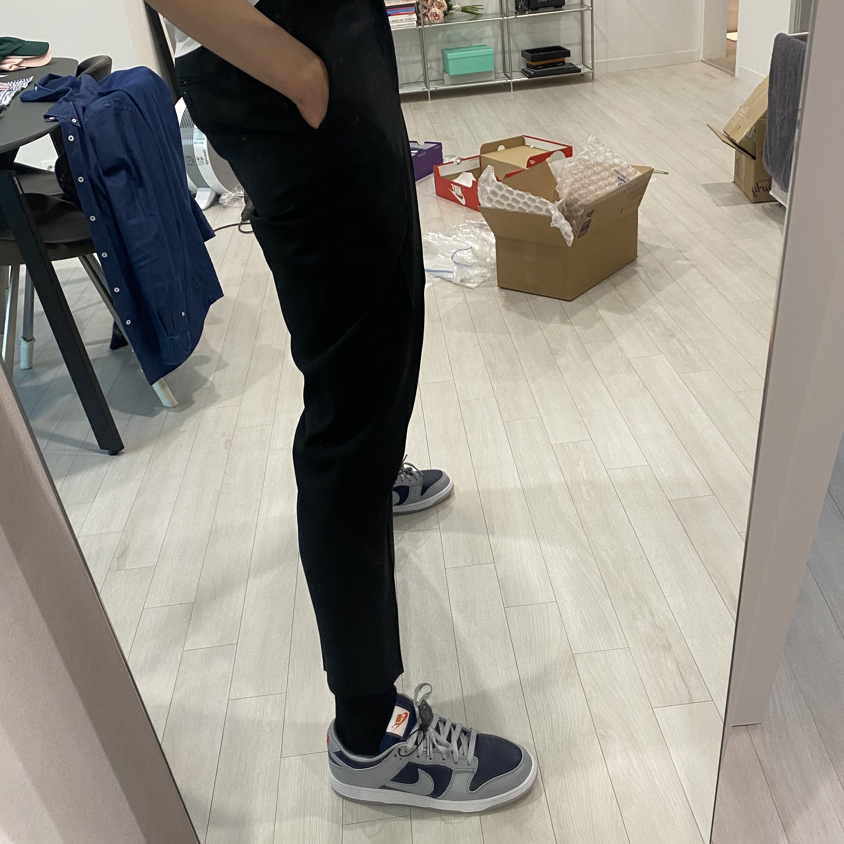 (W) Nike Dunk Low SP College Navy 착용 스타일 - 2