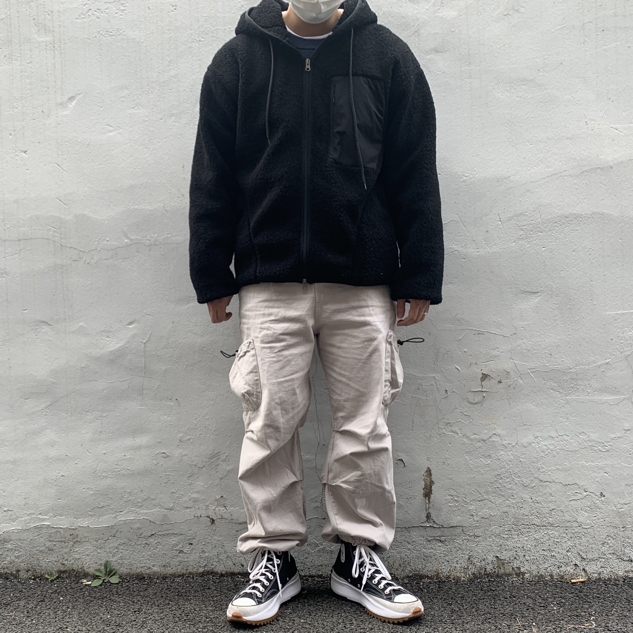 Converse Run Star Hike Hi Black White Gum 착용 스타일