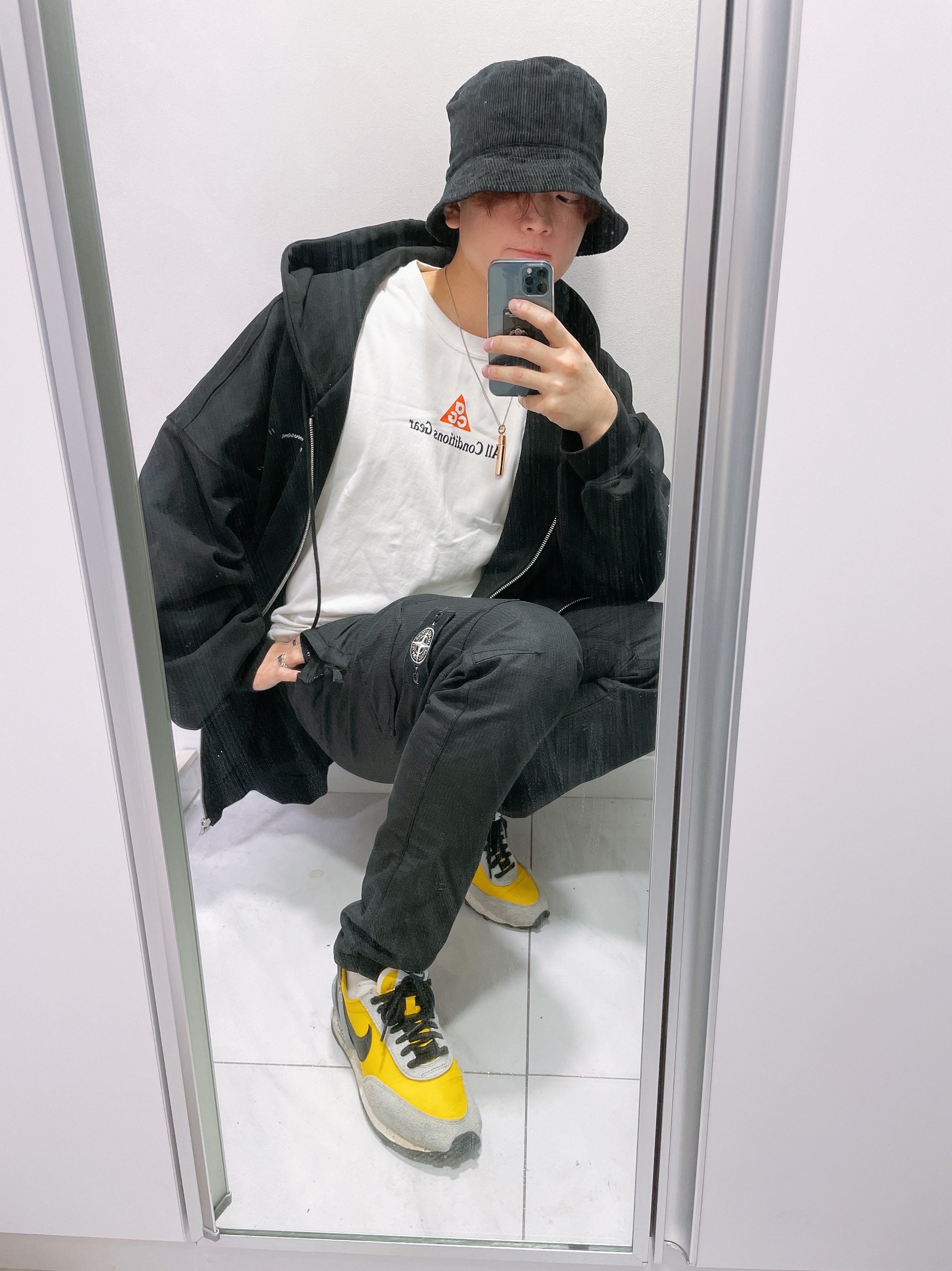 Nike x Undercover Daybreak Bright Citron 착용 스타일