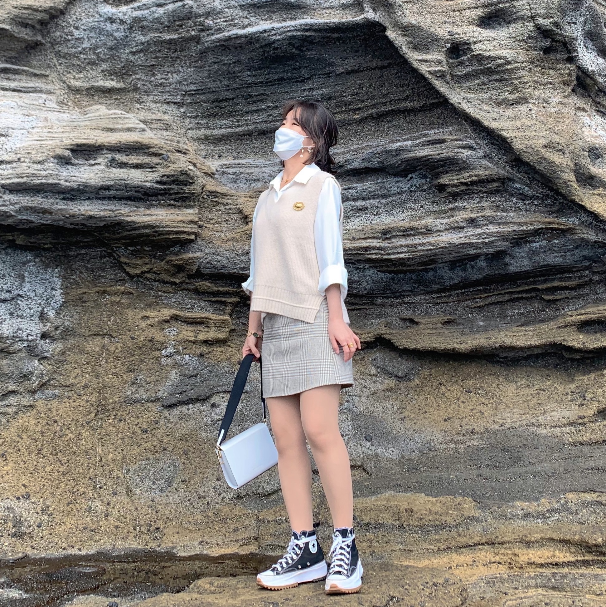 Converse Run Star Hike Hi Black White Gum 착용 스타일