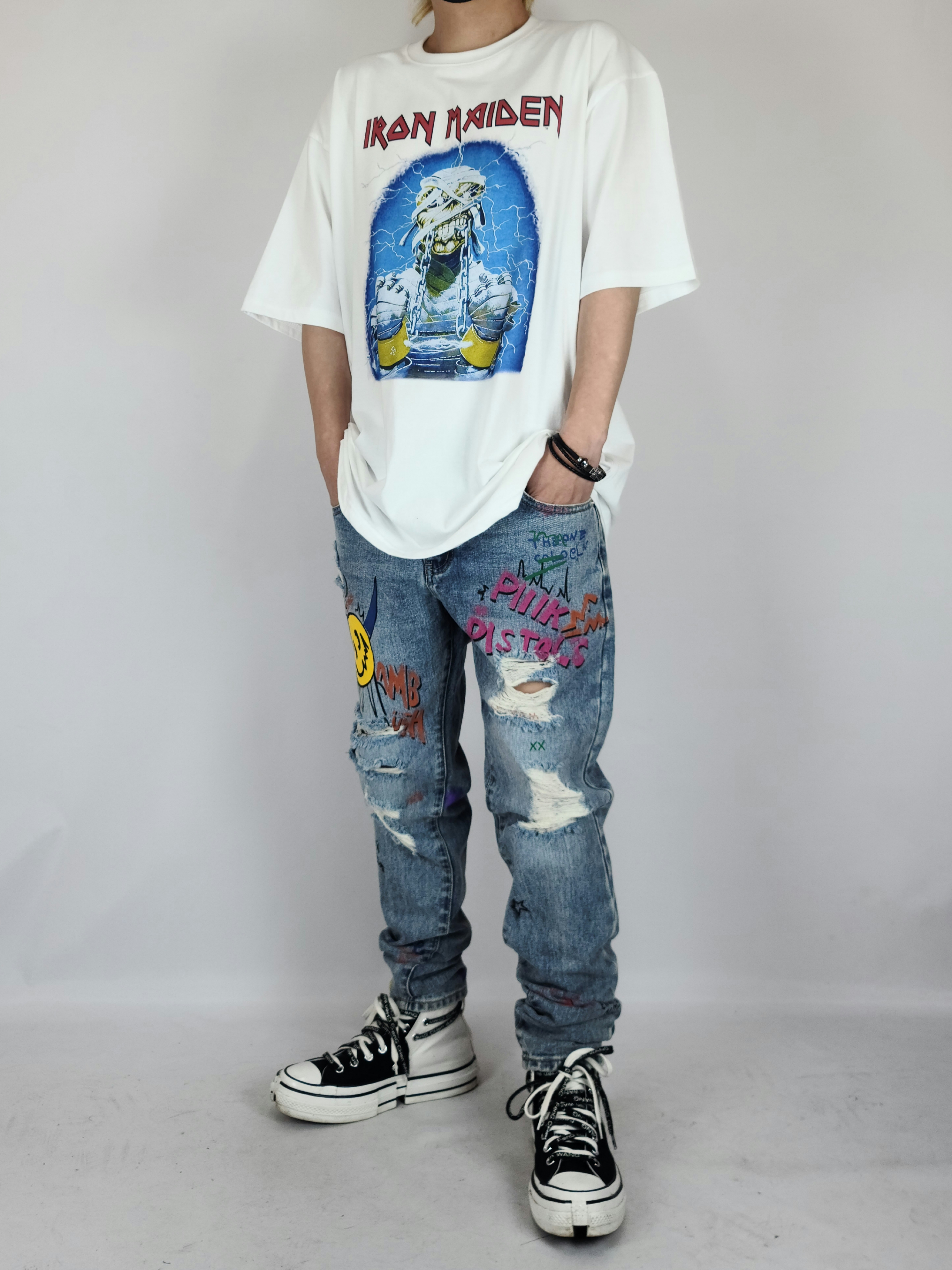 Converse x Feng Chen Wang Chuck 70 2-in-1 Natural Ivory Black 착용 스타일