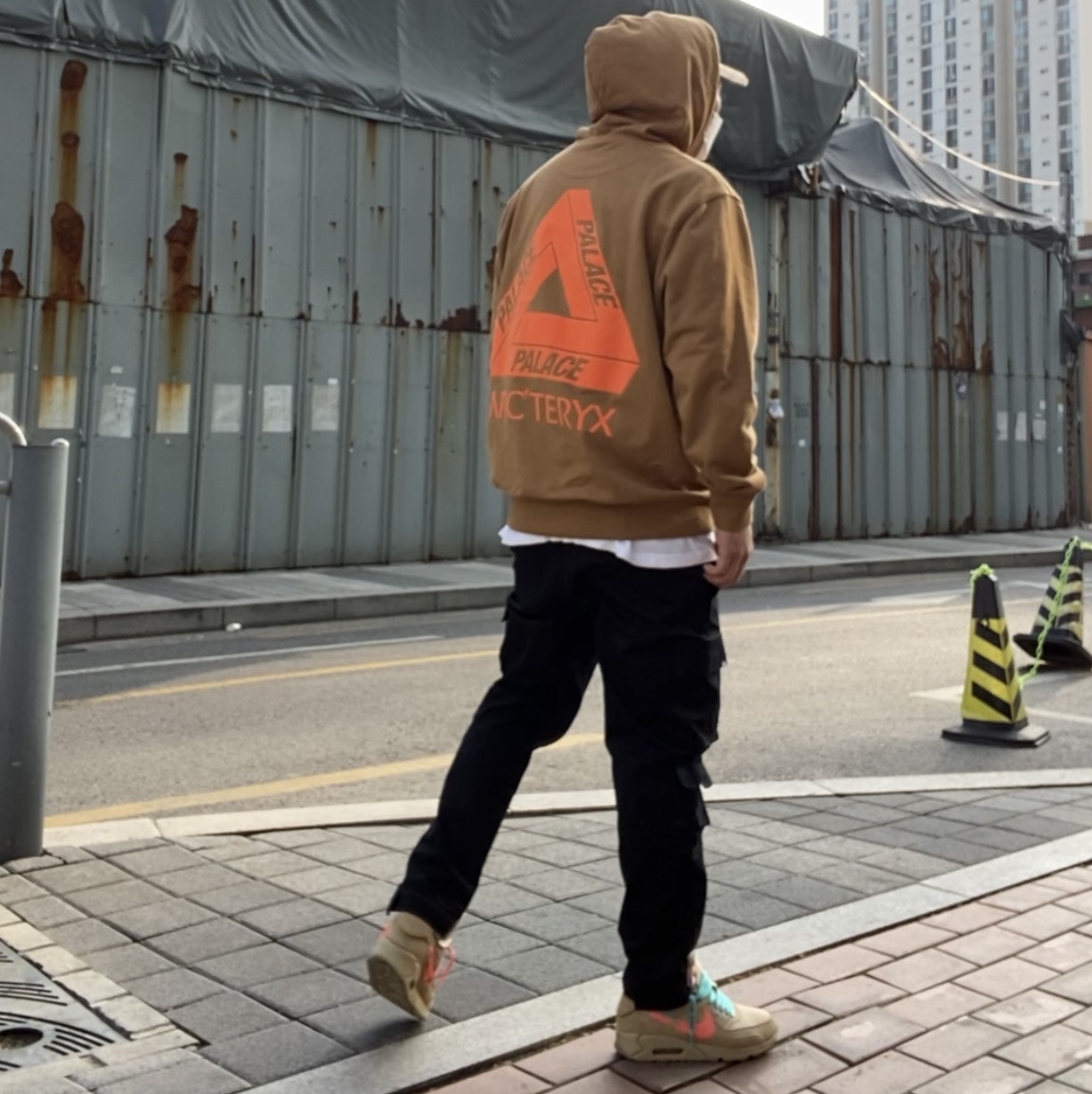 Palace x Arc'teryx Hood Brown - 20FW, Nike x Off-White Air Max 90 V2 Desert Ore 착용 스타일
