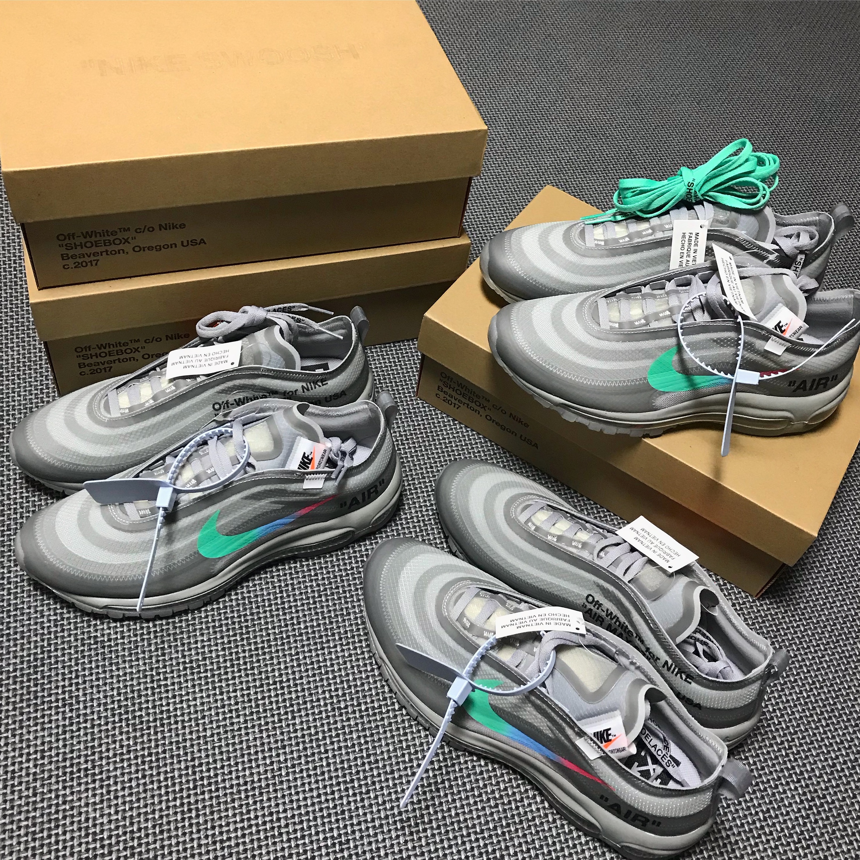 Nike x Off-White Air Max 97 Menta 착용 스타일