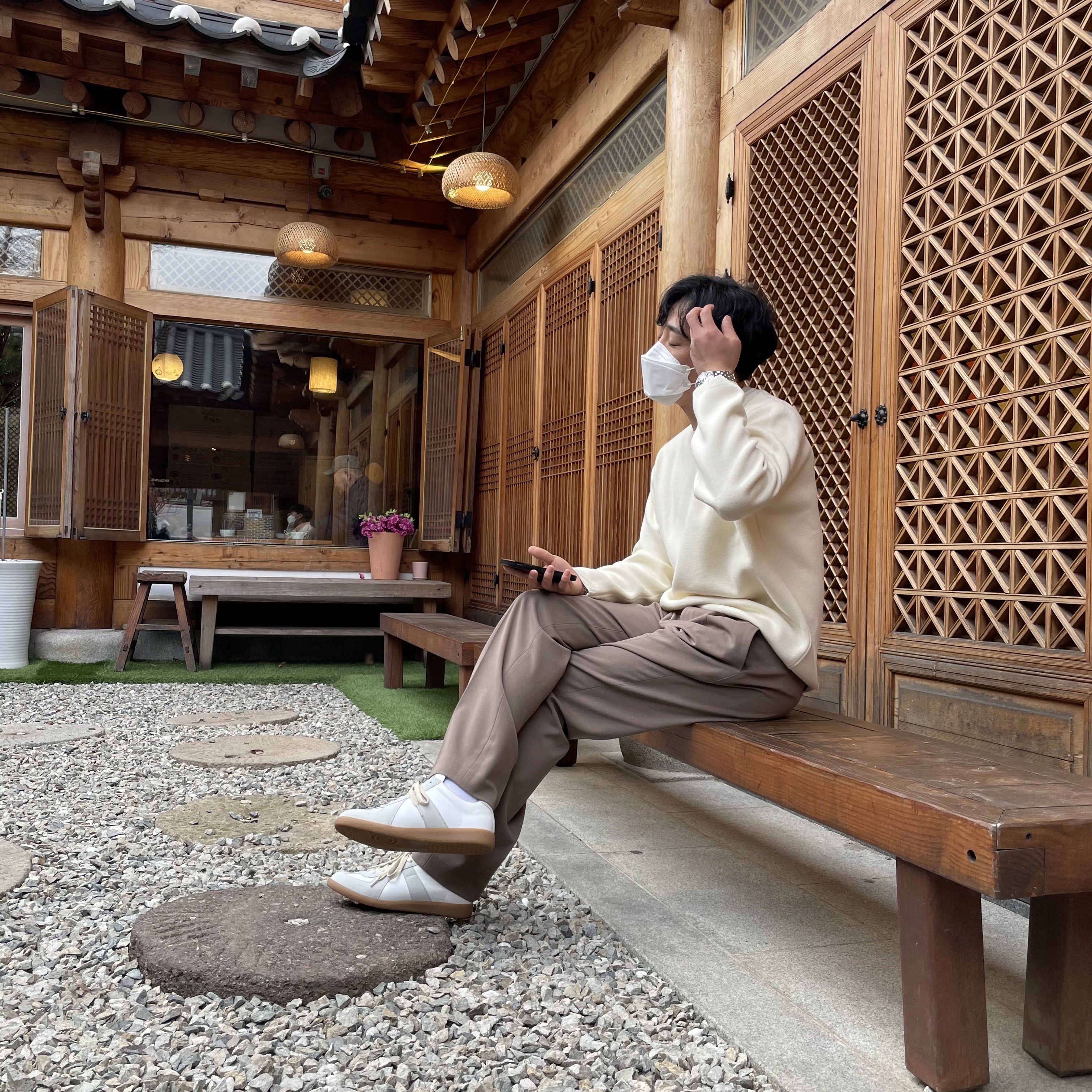 Maison Margiela Calfskin Replica Sneakers 착용 스타일 - 2